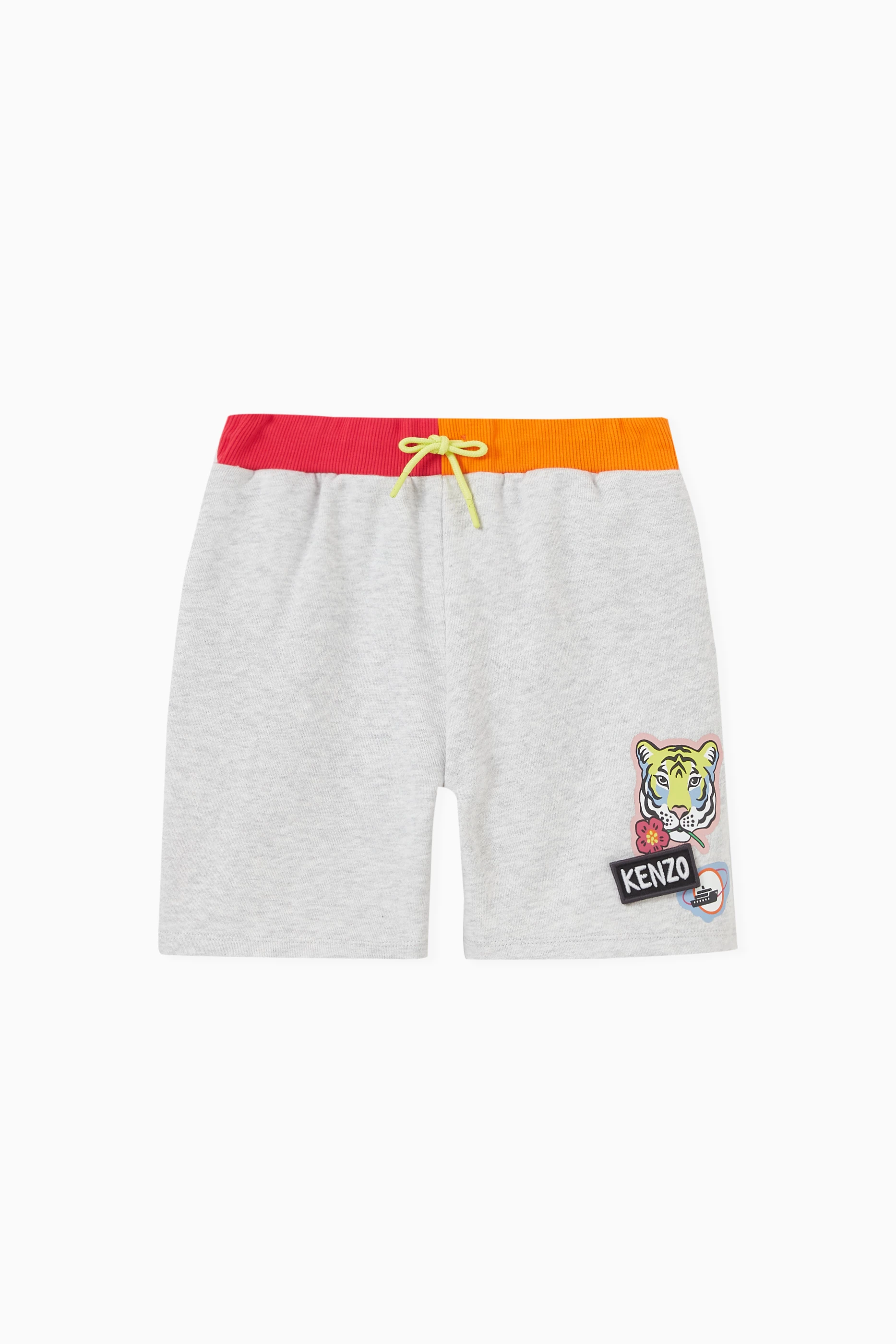 Buy KENZO KIDS Grey Tiger Print Shorts in Cotton for KIDS in UAE