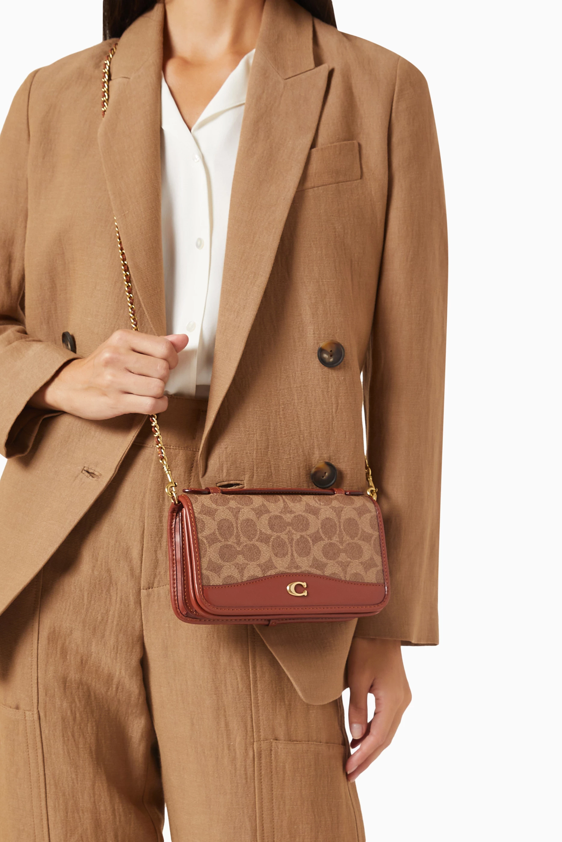 Buy Coach Neutral Bea Crossbody Bag in Signature Canvas for Women