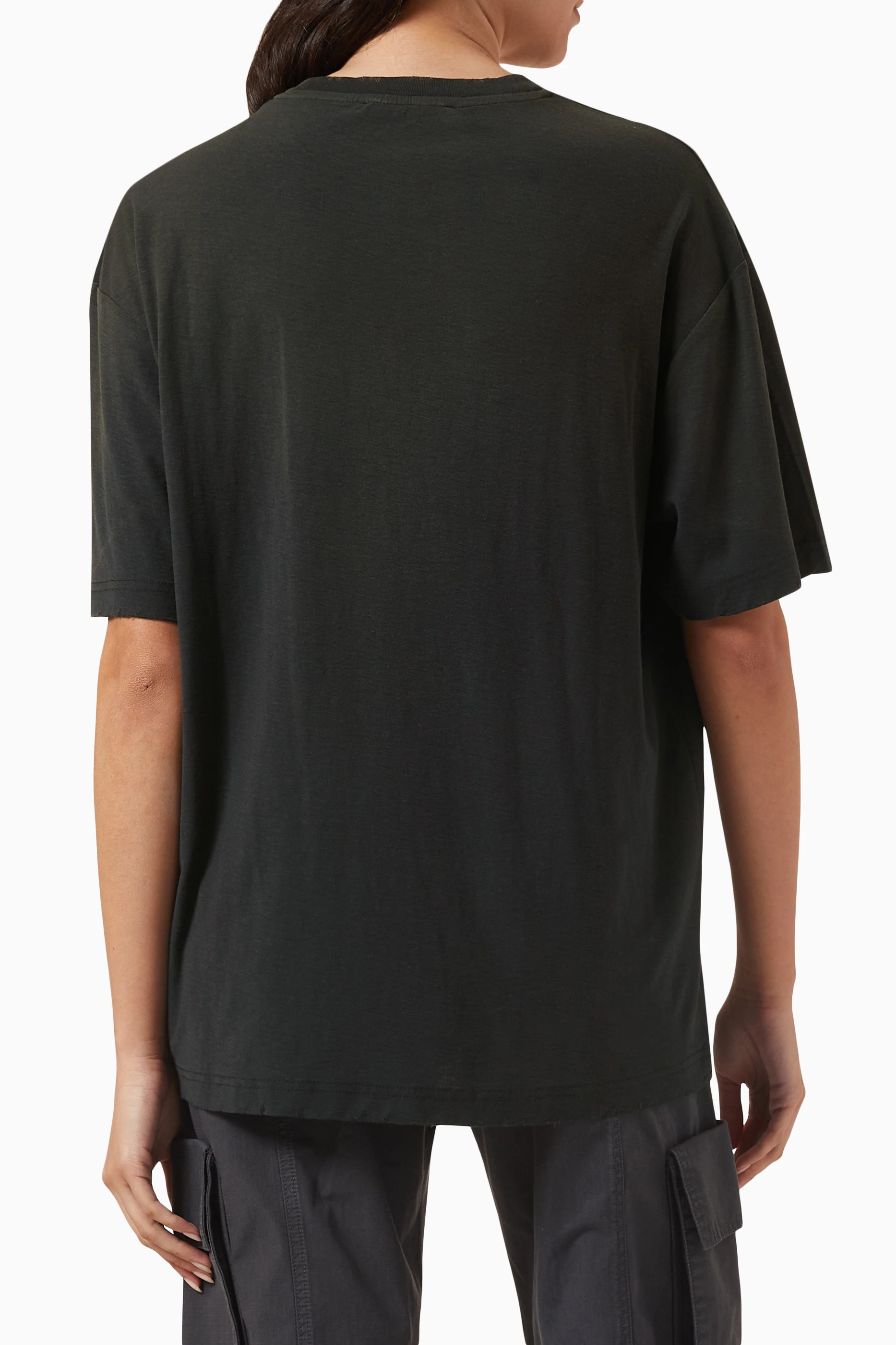 Buy Acne Studios Black 1996 Logo Stamp T shirt in Cotton blend for Women in UAE Ounass