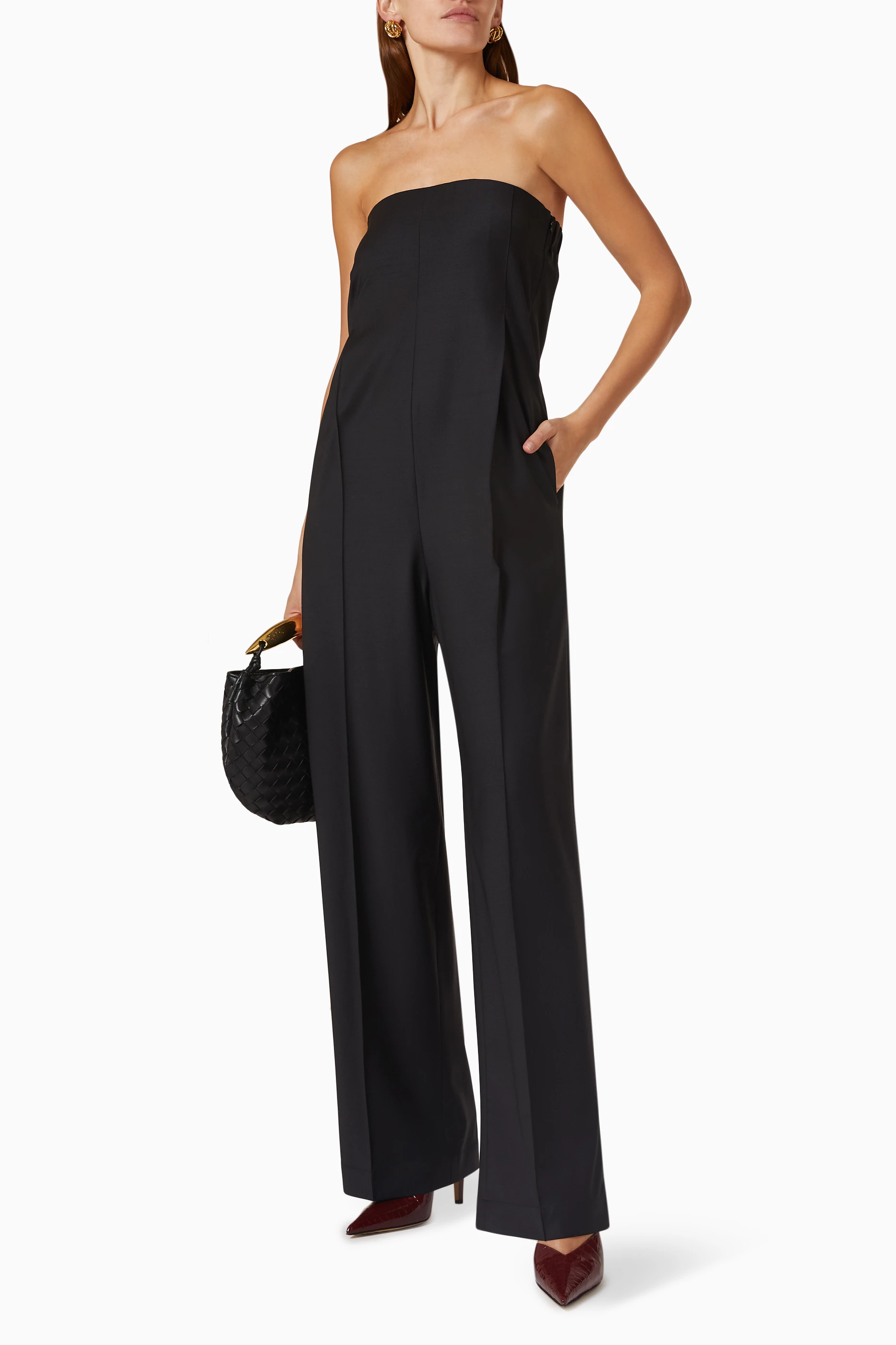 Bcbg strapless clearance jumpsuit