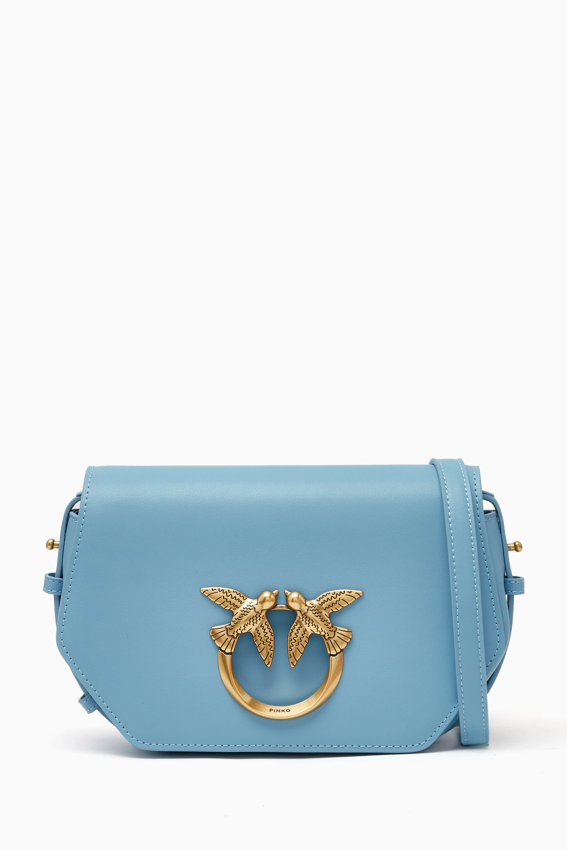 Buy PINKO Blue Mini Love Click Hexagon Bag in Leather for Women in UAE Ounass