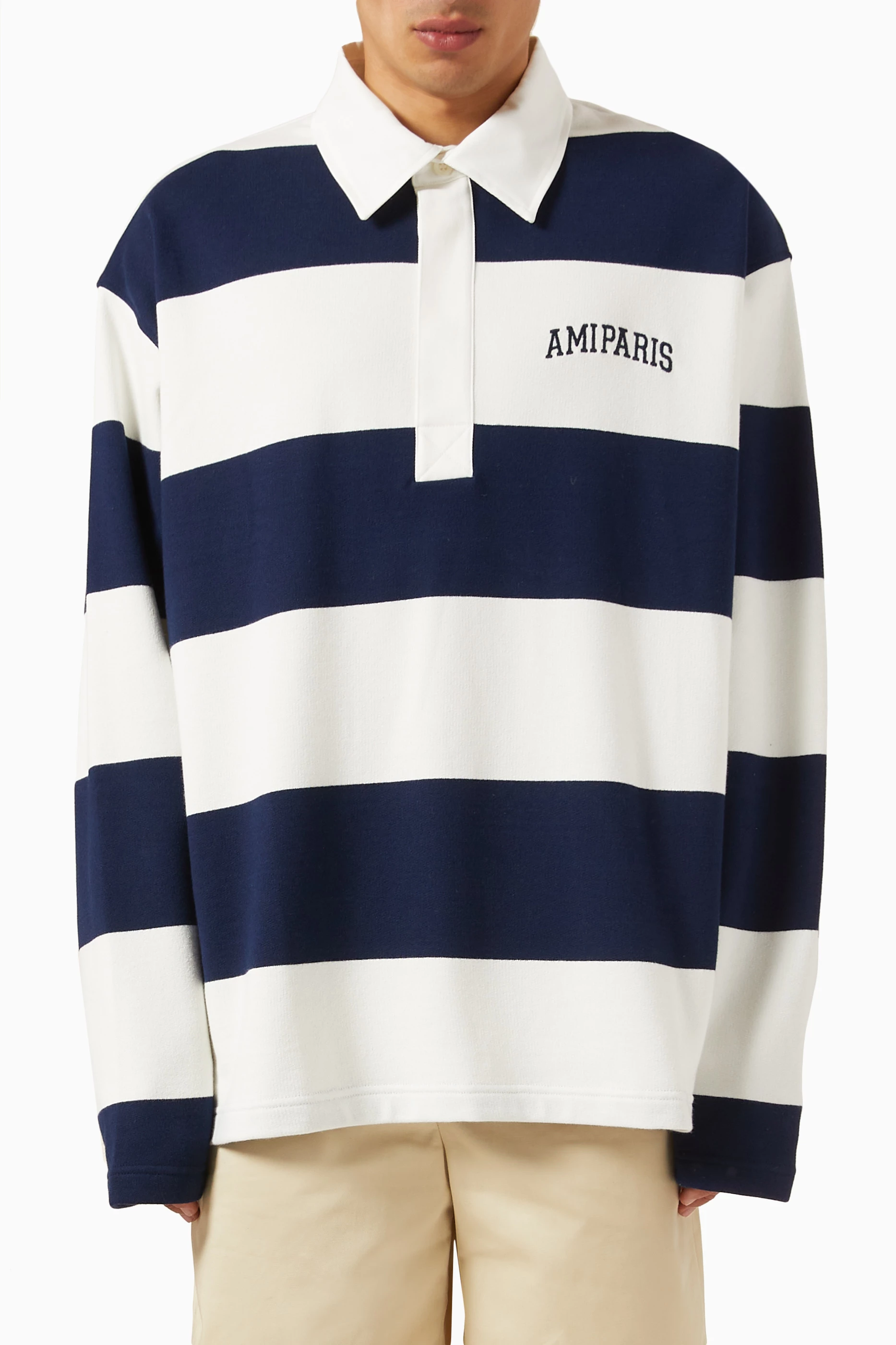Striped top rugby shirt