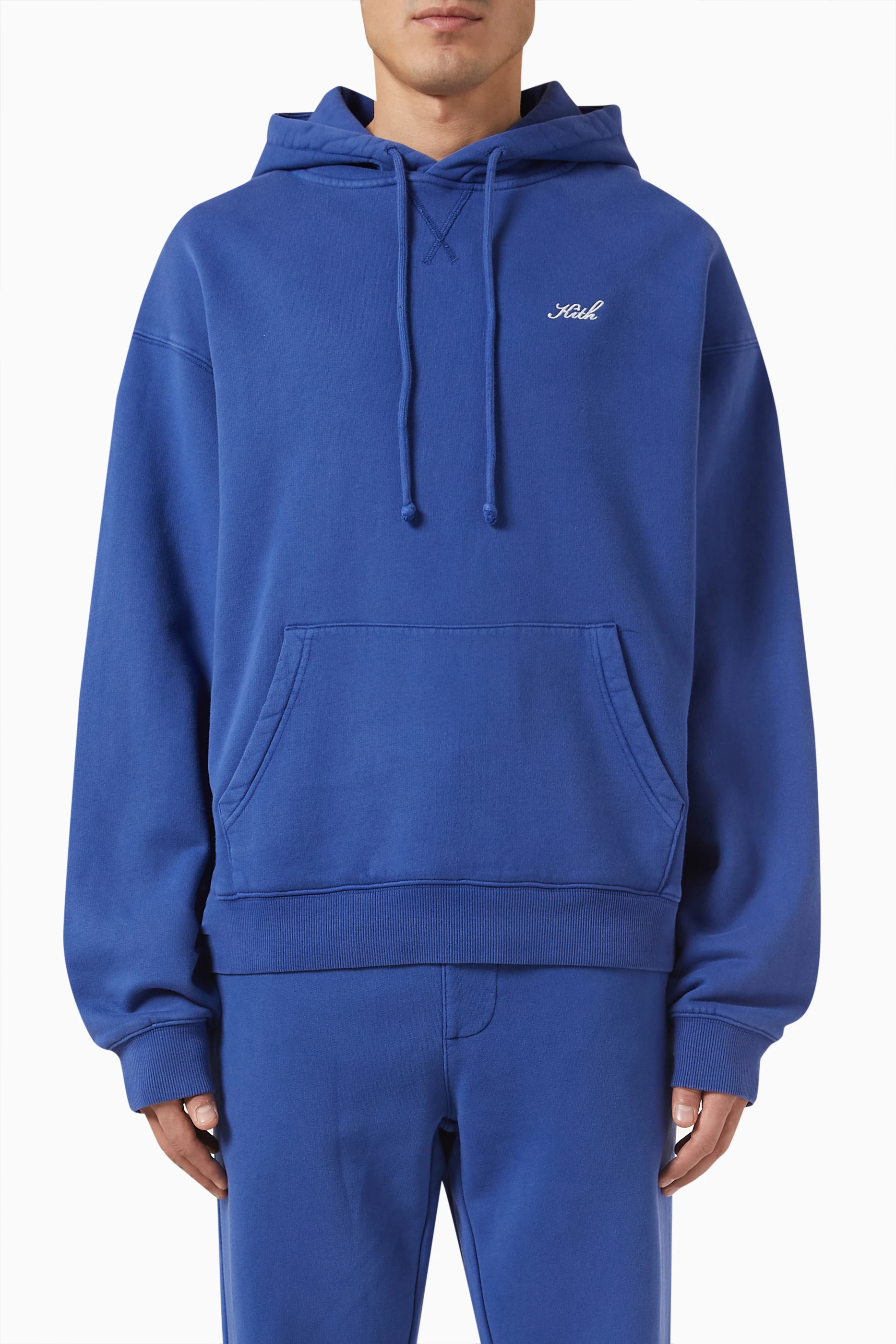 Buy Kith Blue Williams III Hoodie in Cotton Fleece for Men in UAE