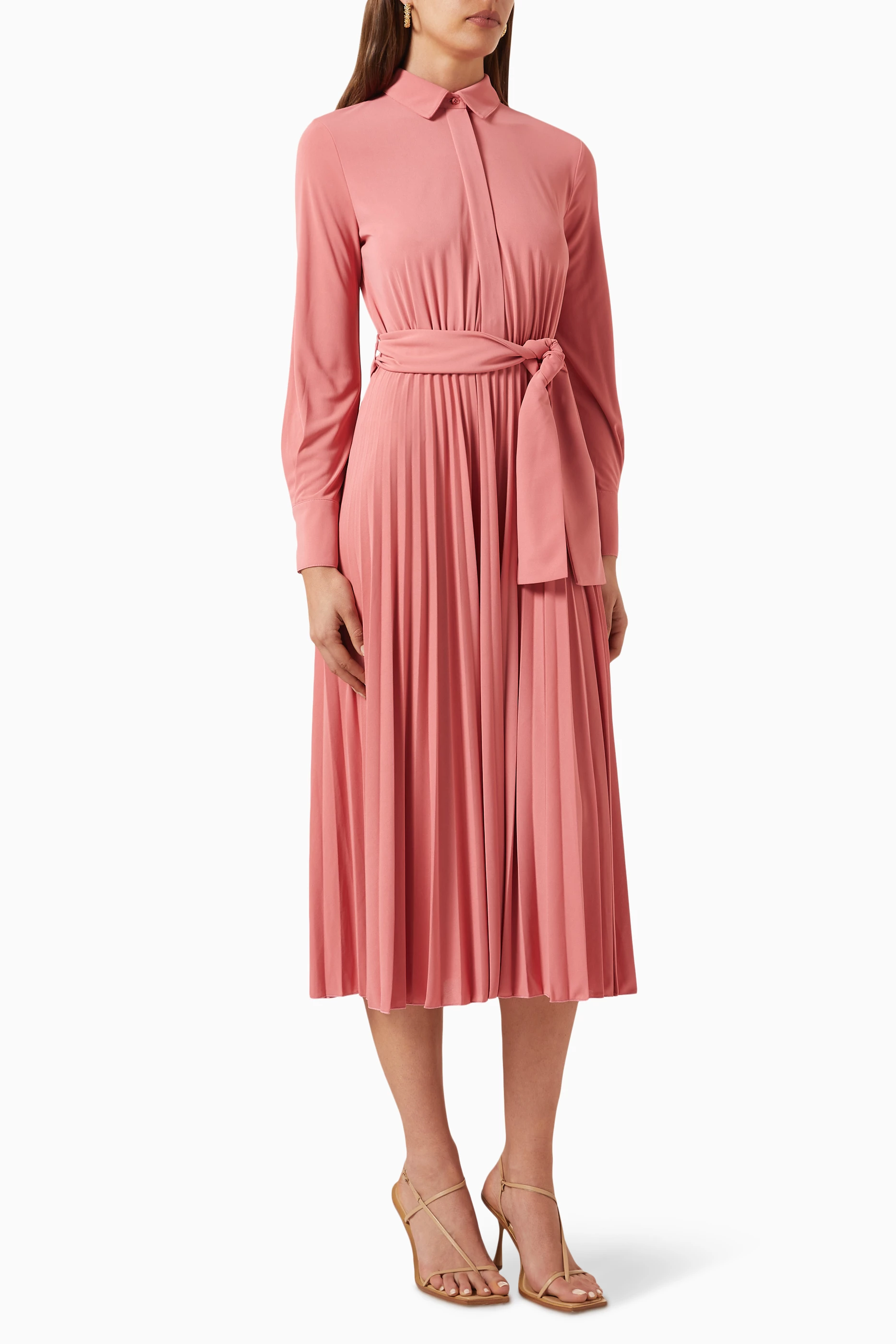 Topshop satin discount pleat shirt dress