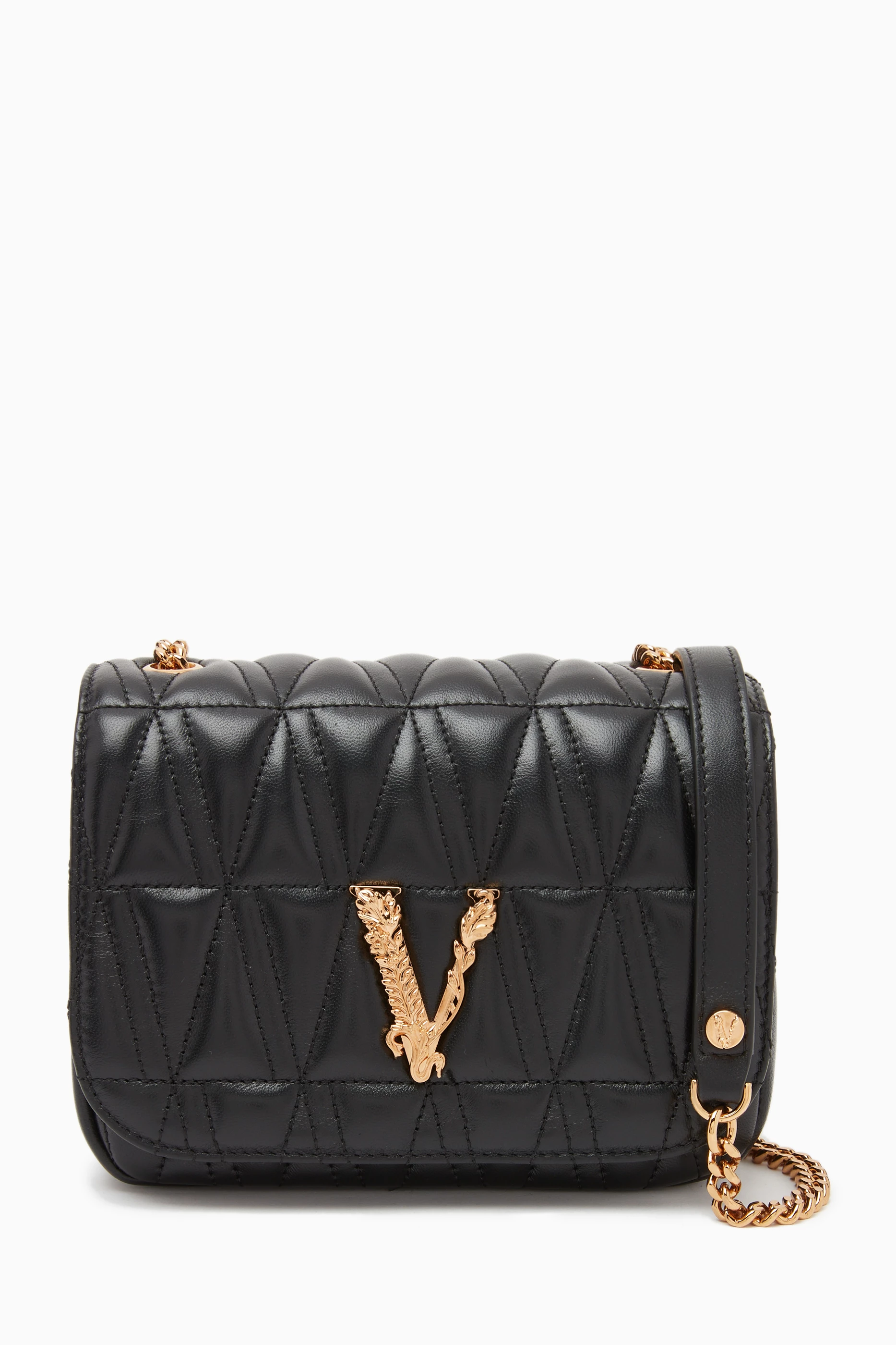 Buy Versace Multicolour Small Virtus Quilted Shoulder Bag in