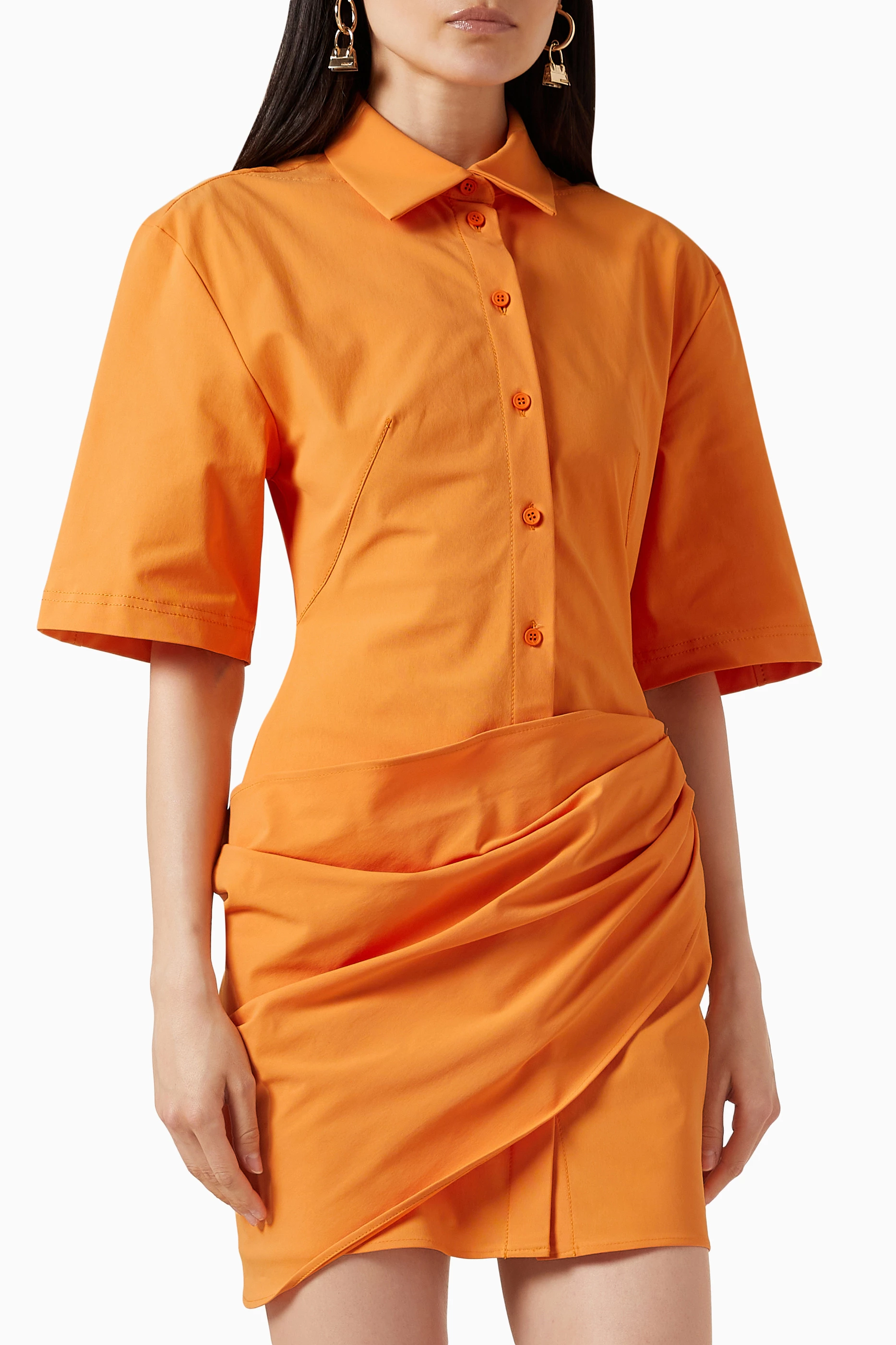 Orange shirt dress on sale