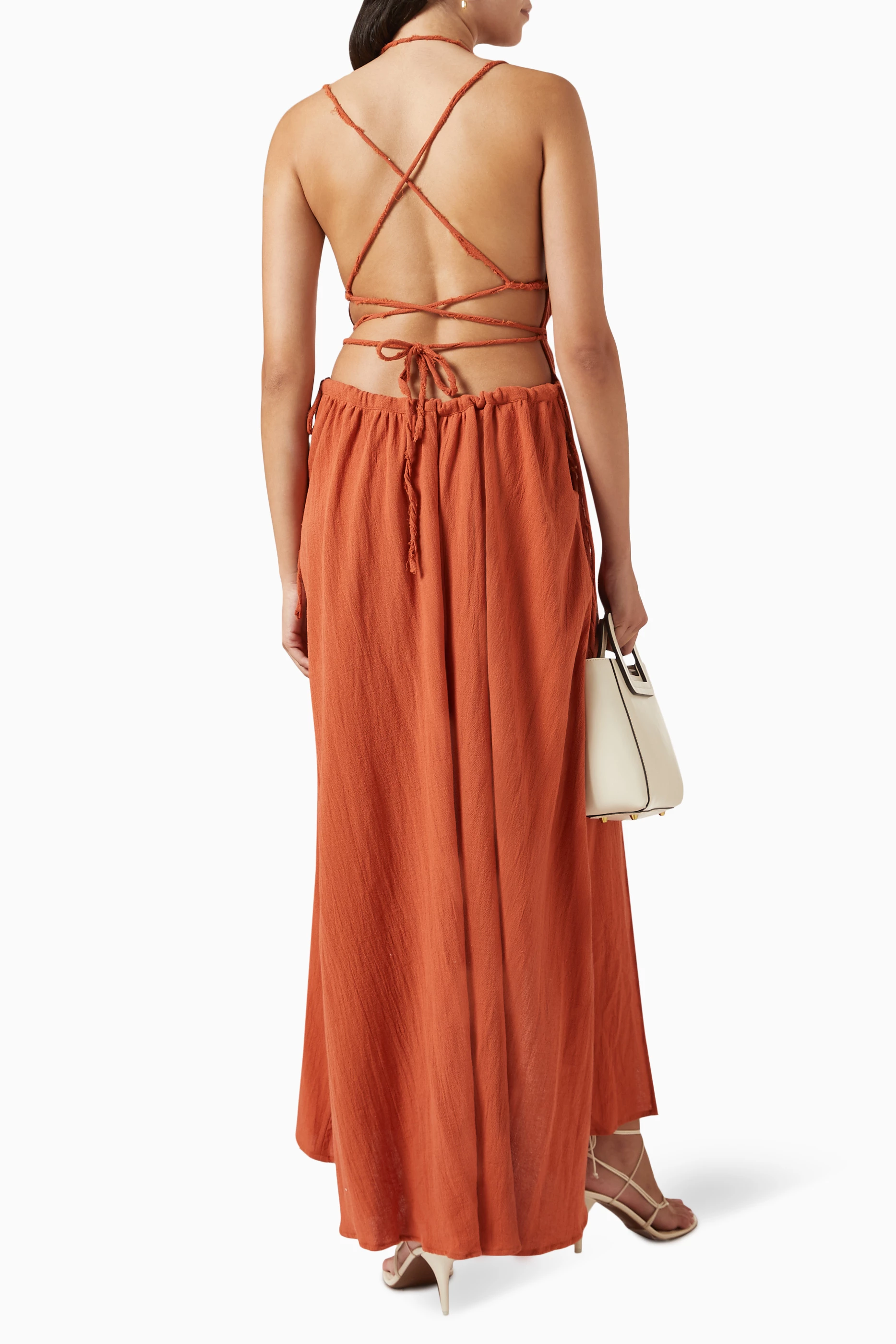 Orange top tie dress