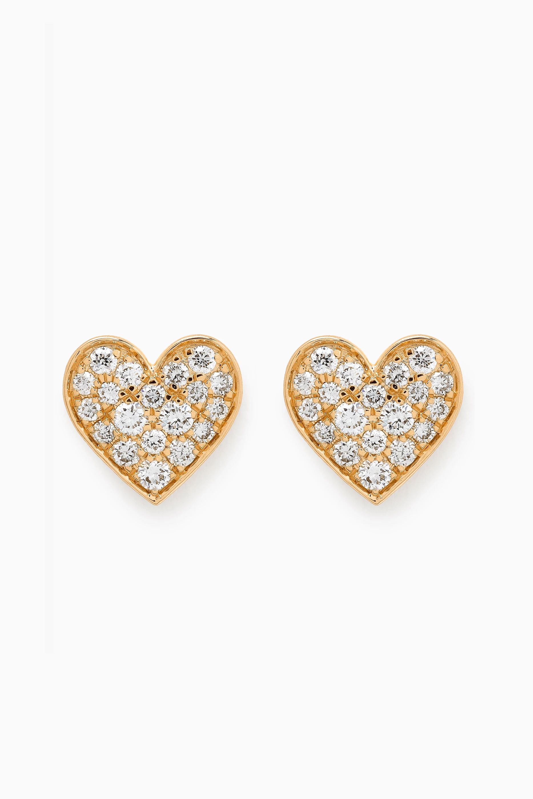 Buy Fergus James White Heart Pav Diamond Stud Earrings in 18kt