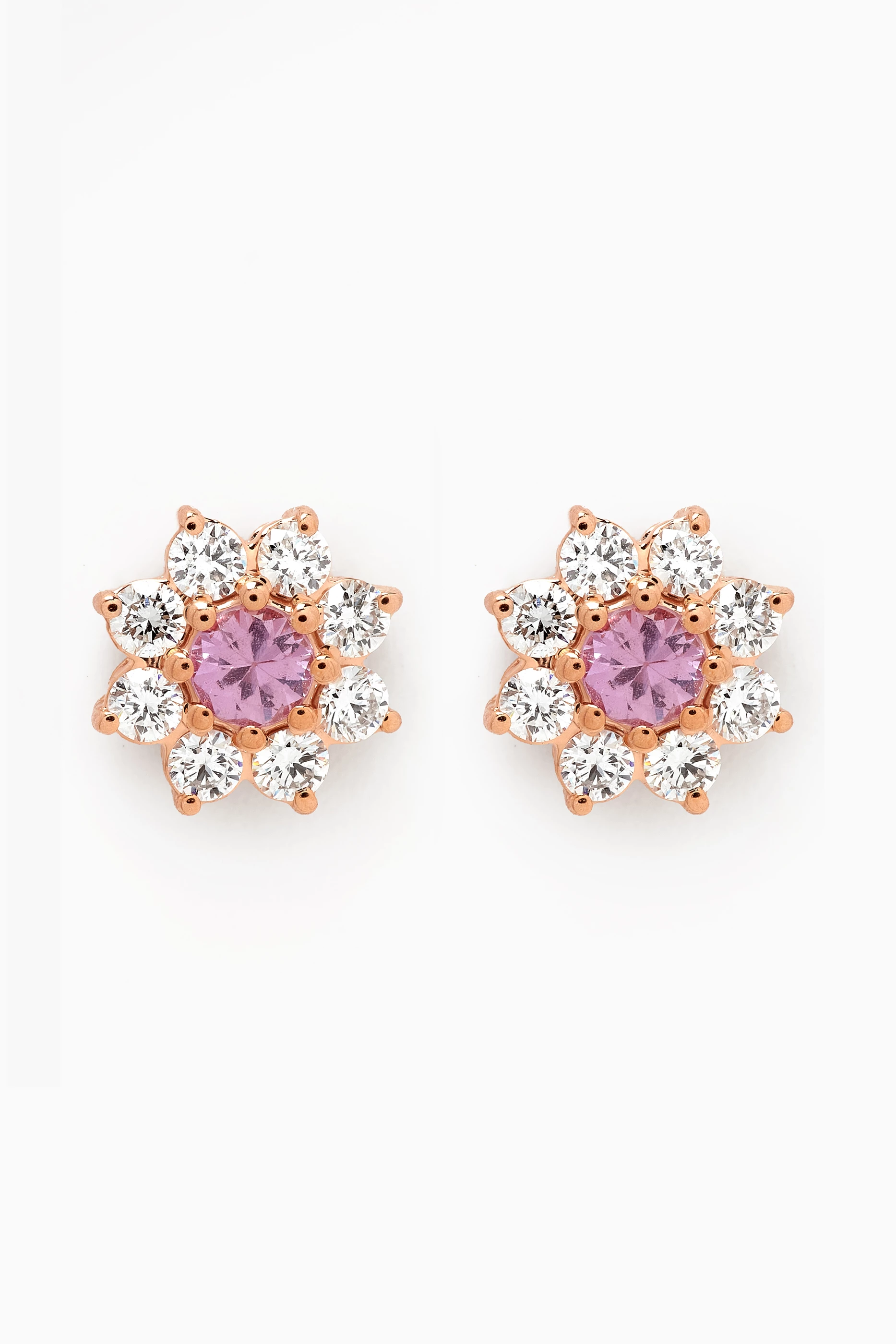 Diamond top earrings flower