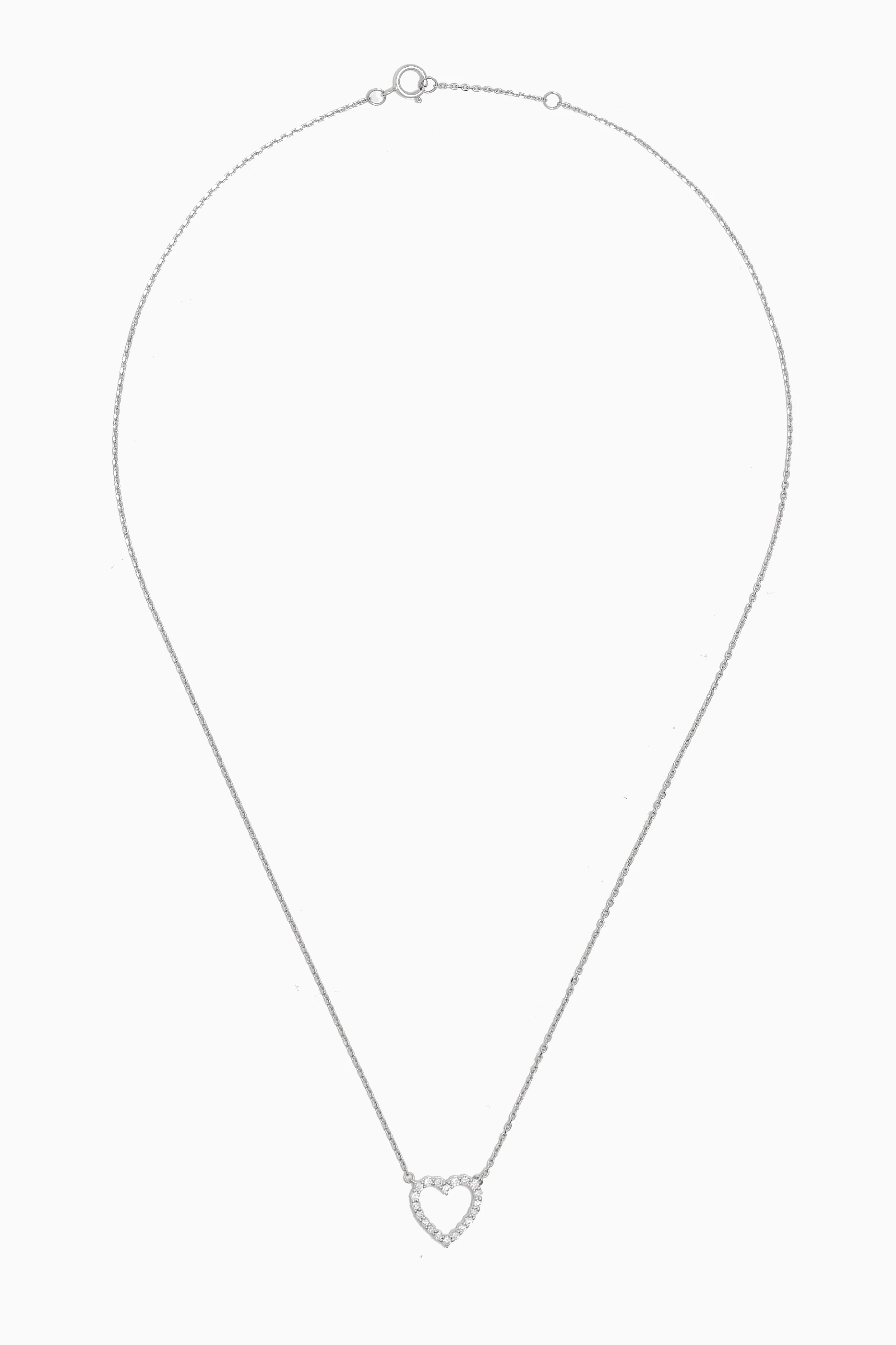 White gold diamond heart cheap necklace