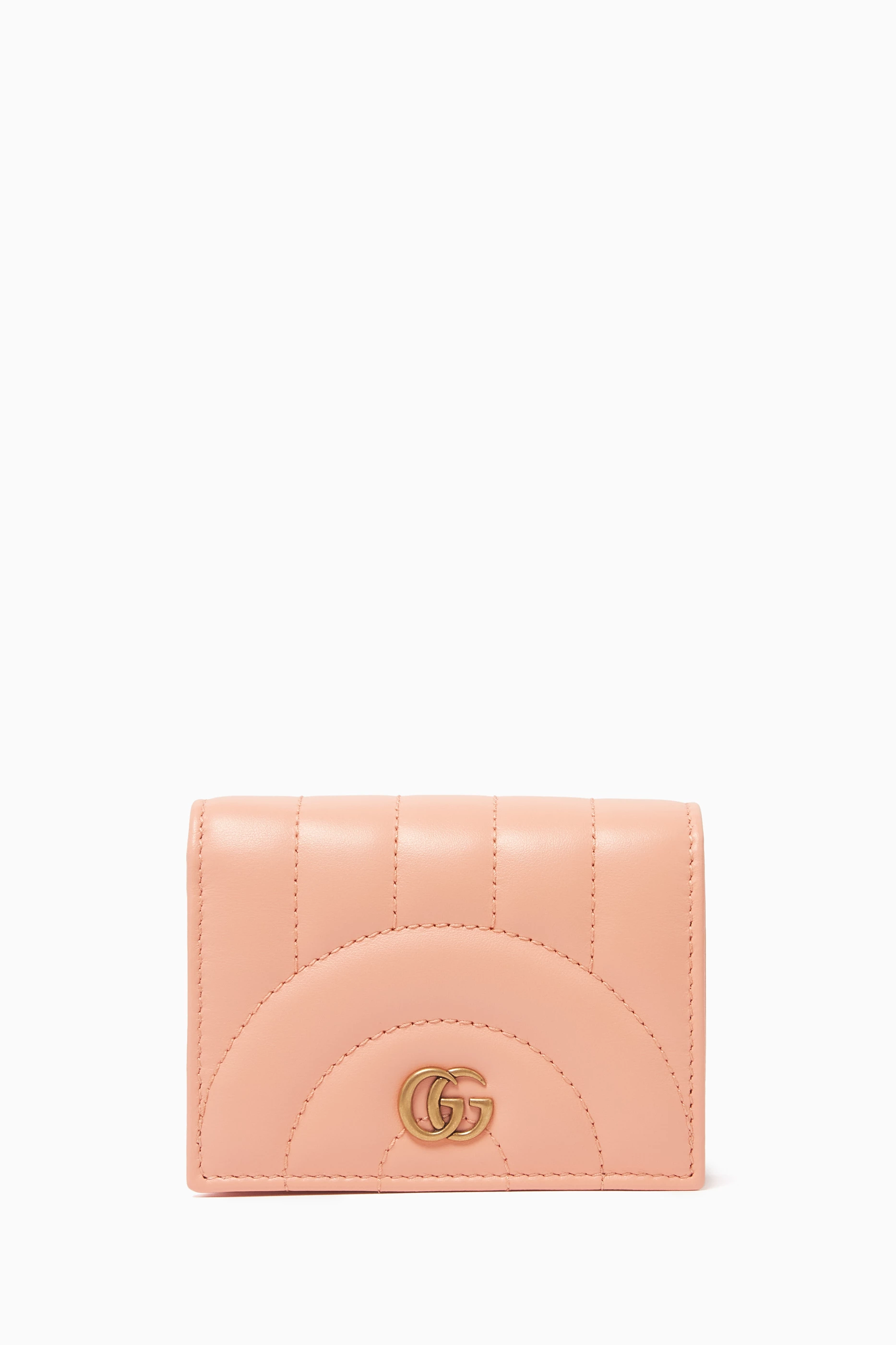 Buy Gucci Orange GG Marmont Card Case Wallet in Matelass Leather