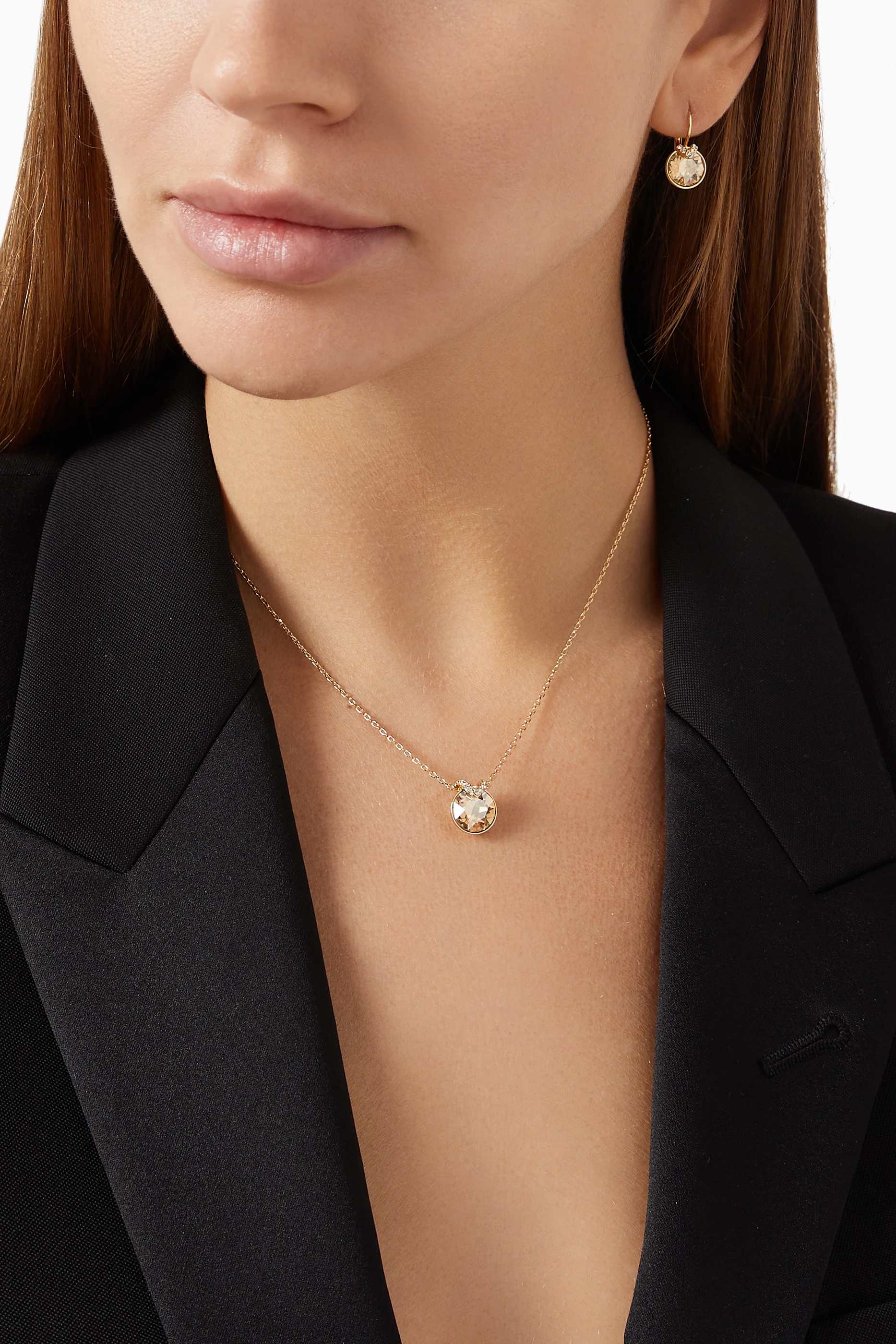 Buy Swarovski Gold Bella V Crystal Necklace in Gold plated Metal