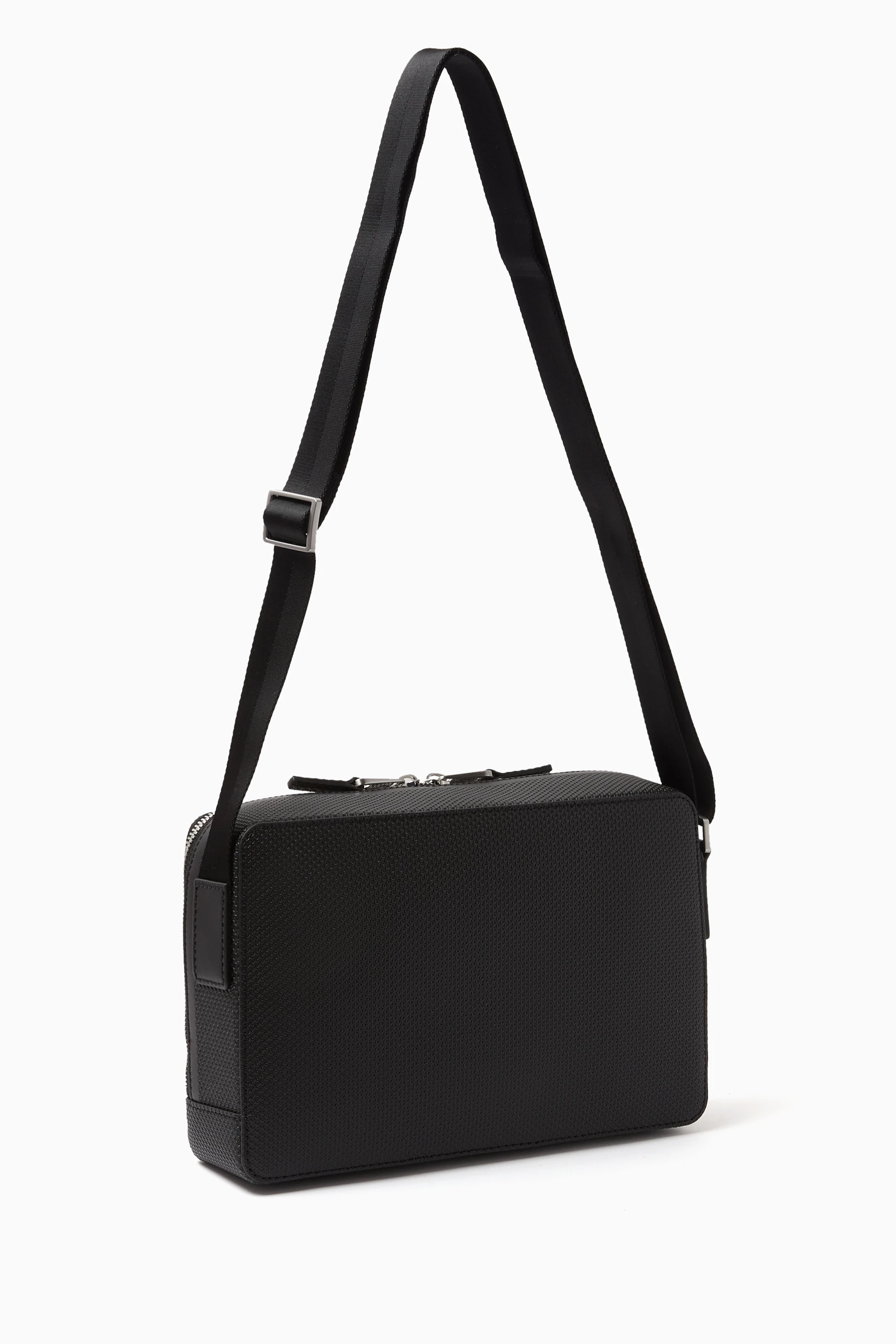 Men's chantaco matte stitched leather zippered crossbody discount bag