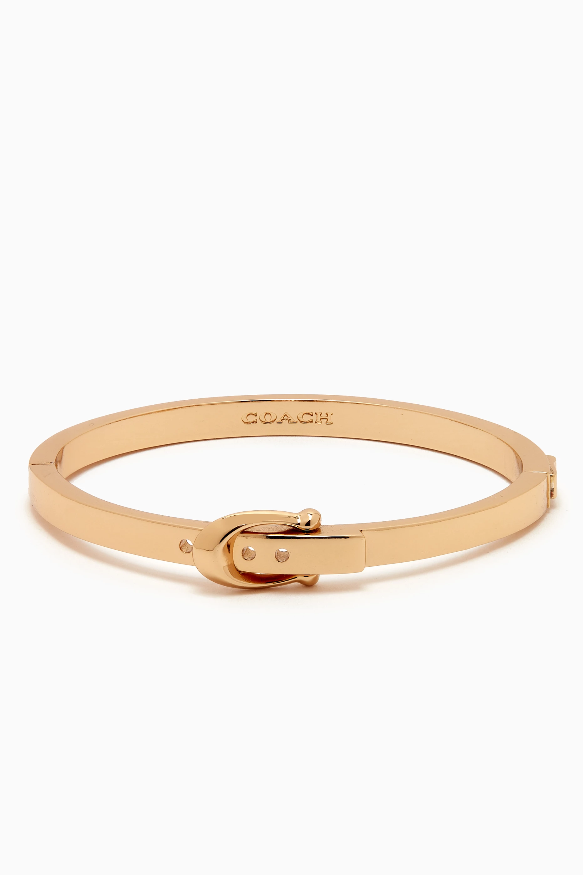 Buy Coach Gold C Buckle Hinged Bangle Bracelet in Metal for Women