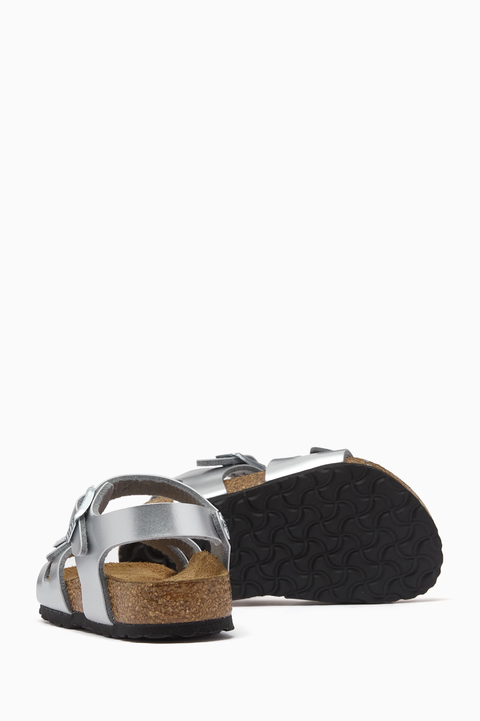 Buy Birkenstock Silver Rio Sandals in Birko Flor Suede for
