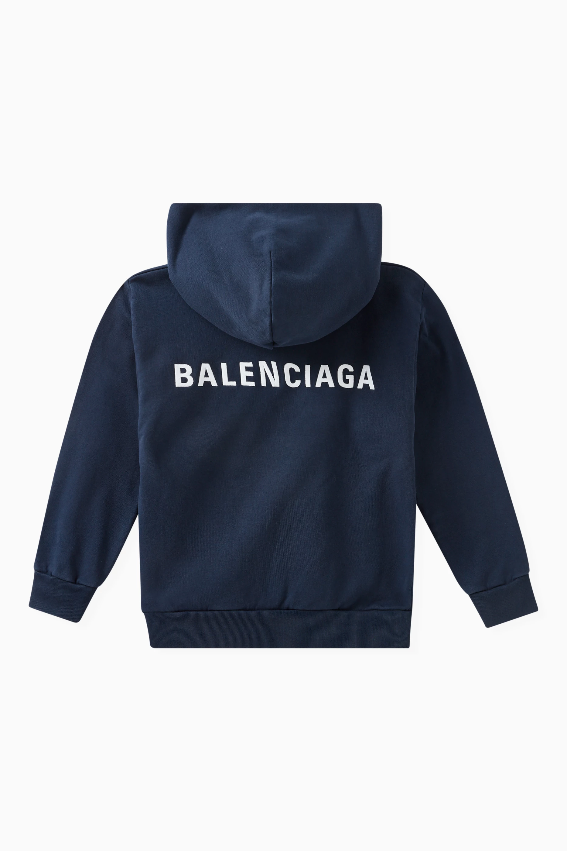 Buy Balenciaga Blue Logo Hoodie in Cotton jersey for UNISEX in UAE Ounass