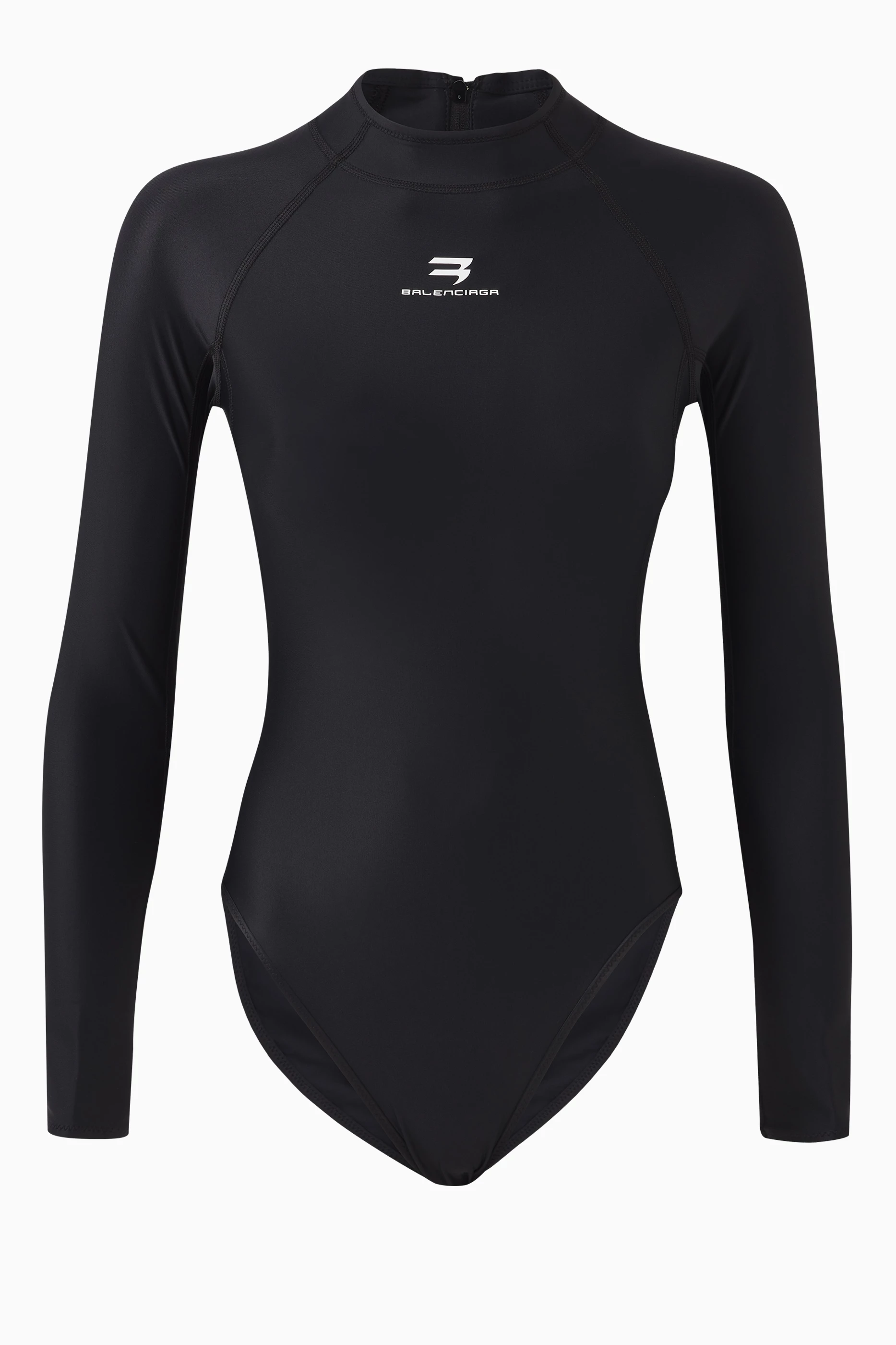Buy Balenciaga Black Sporty Tech One piece Swimsuit for Women in