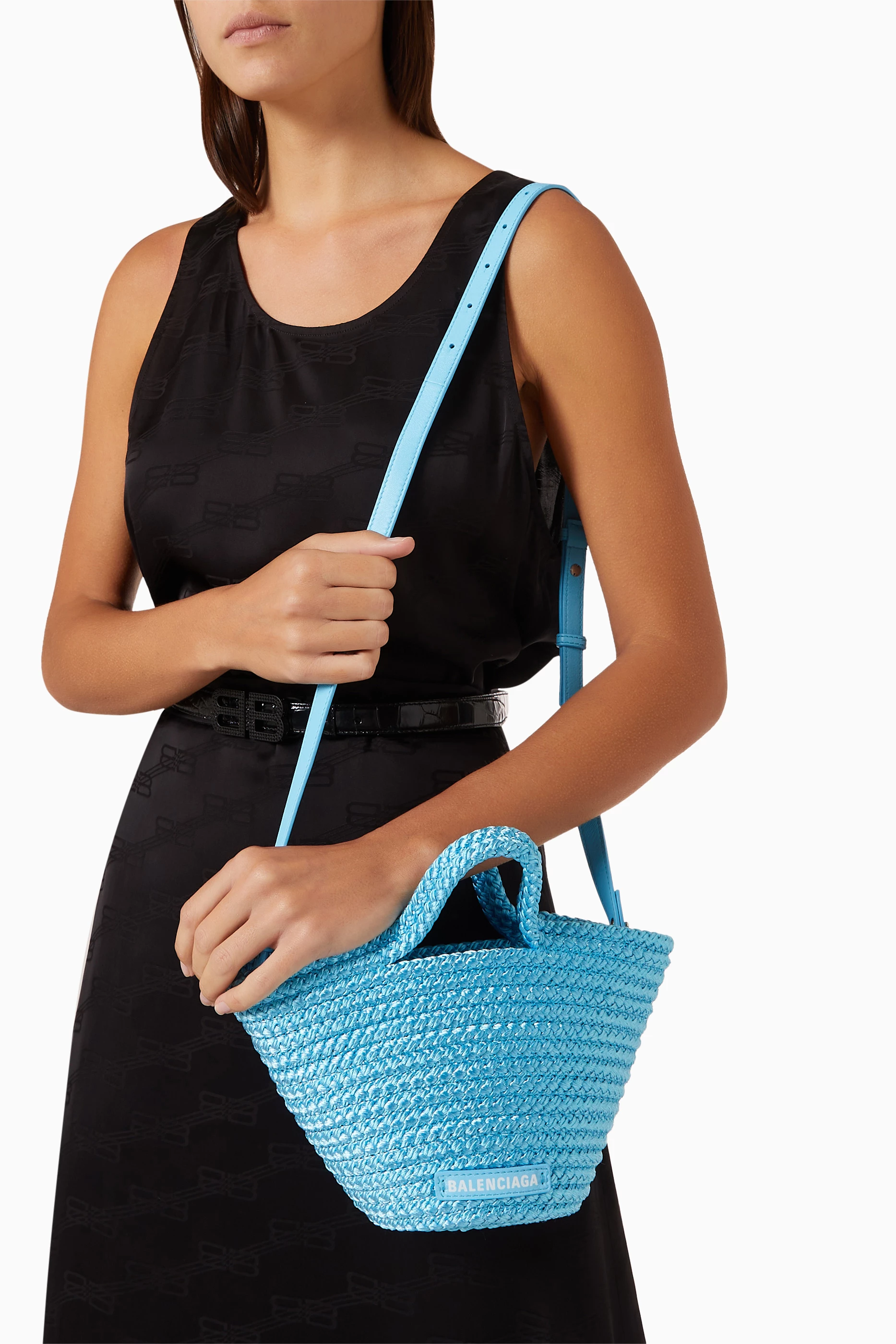 Balenciaga straw tote outlet