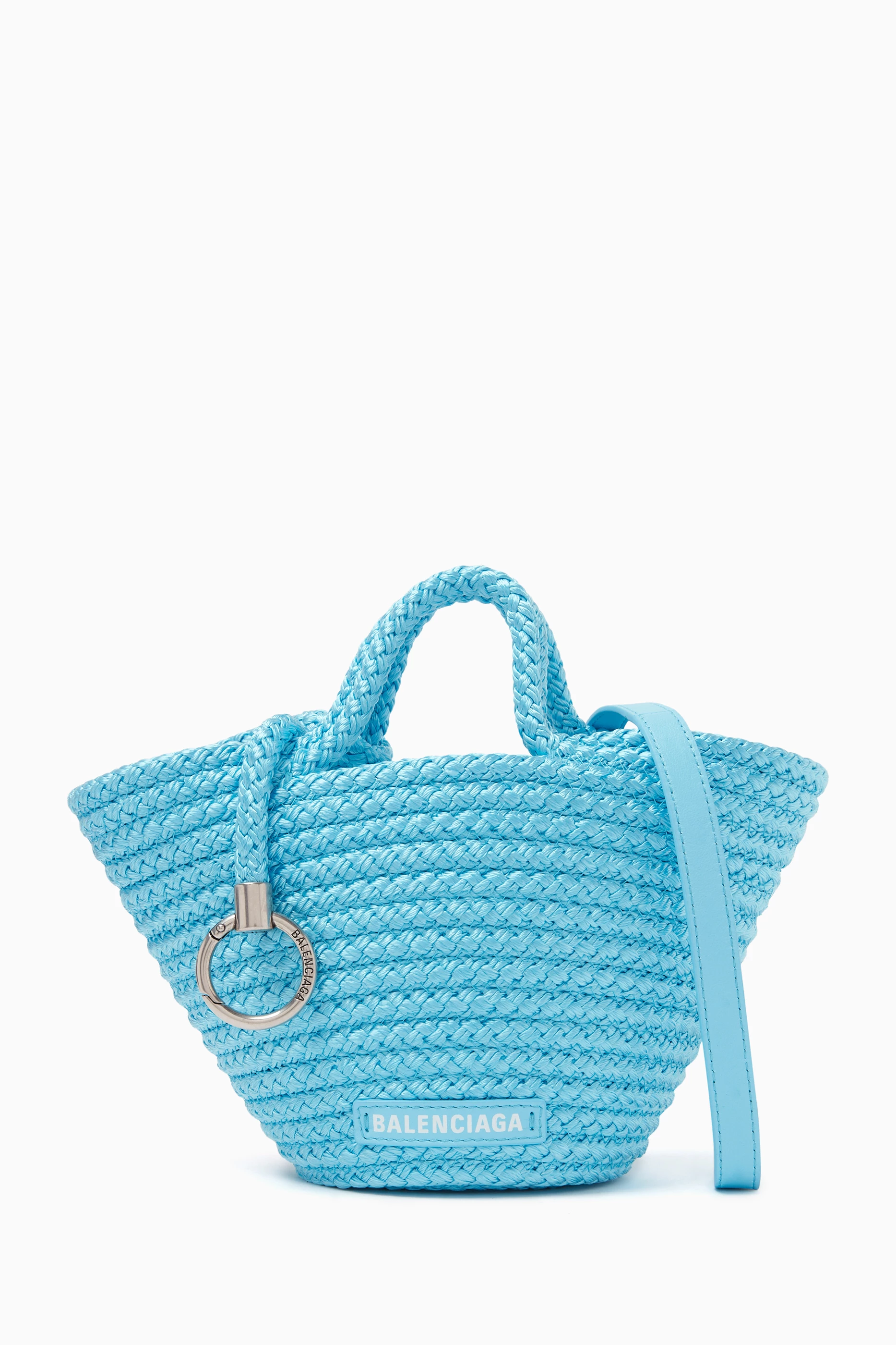 Buy Balenciaga Blue Mini Ibiza Basket in Rope Cord for Women in