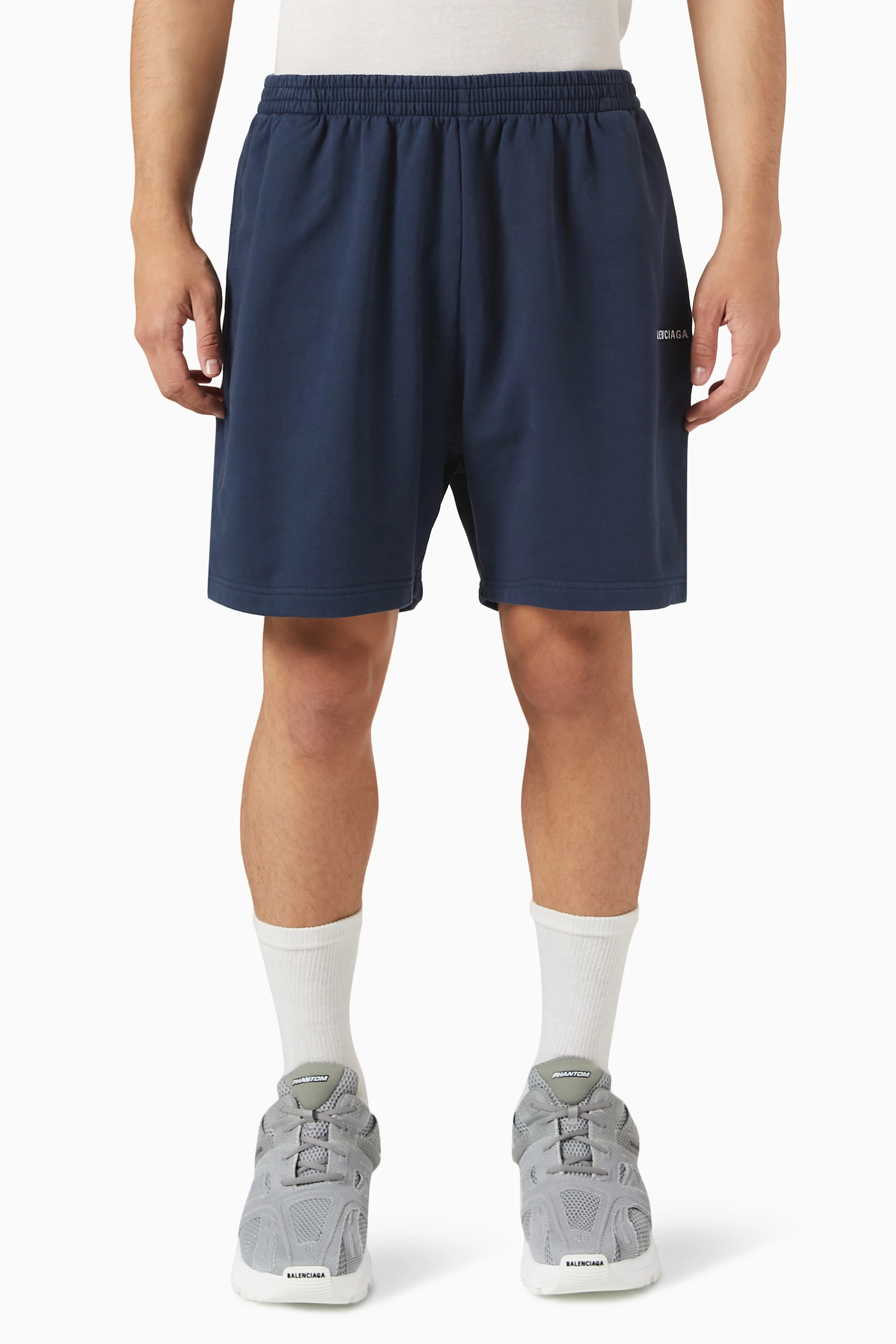 Buy Balenciaga Black Sweat Shorts in Fleece for Men in UAE Ounass