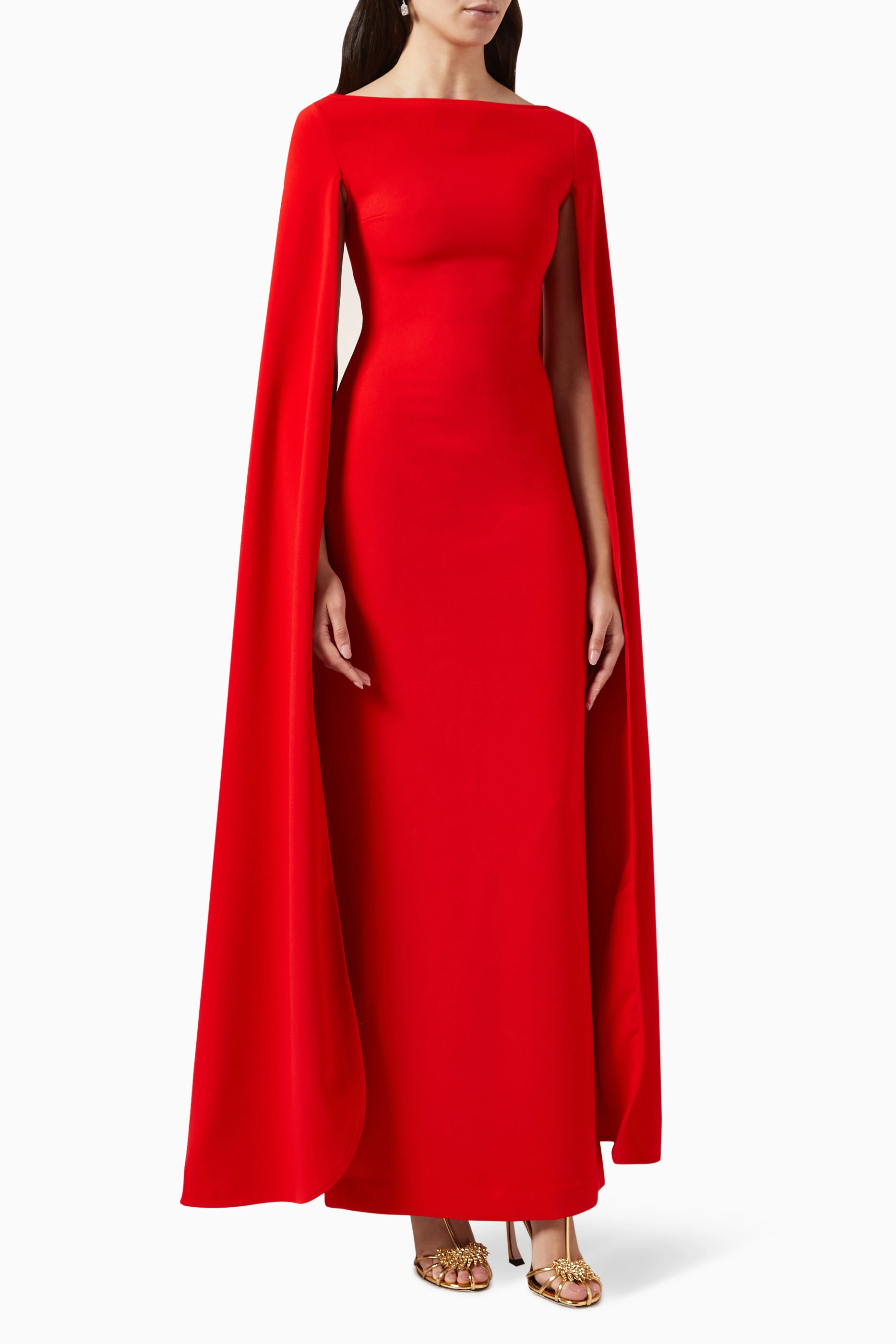 Red cape on sale sleeve dress