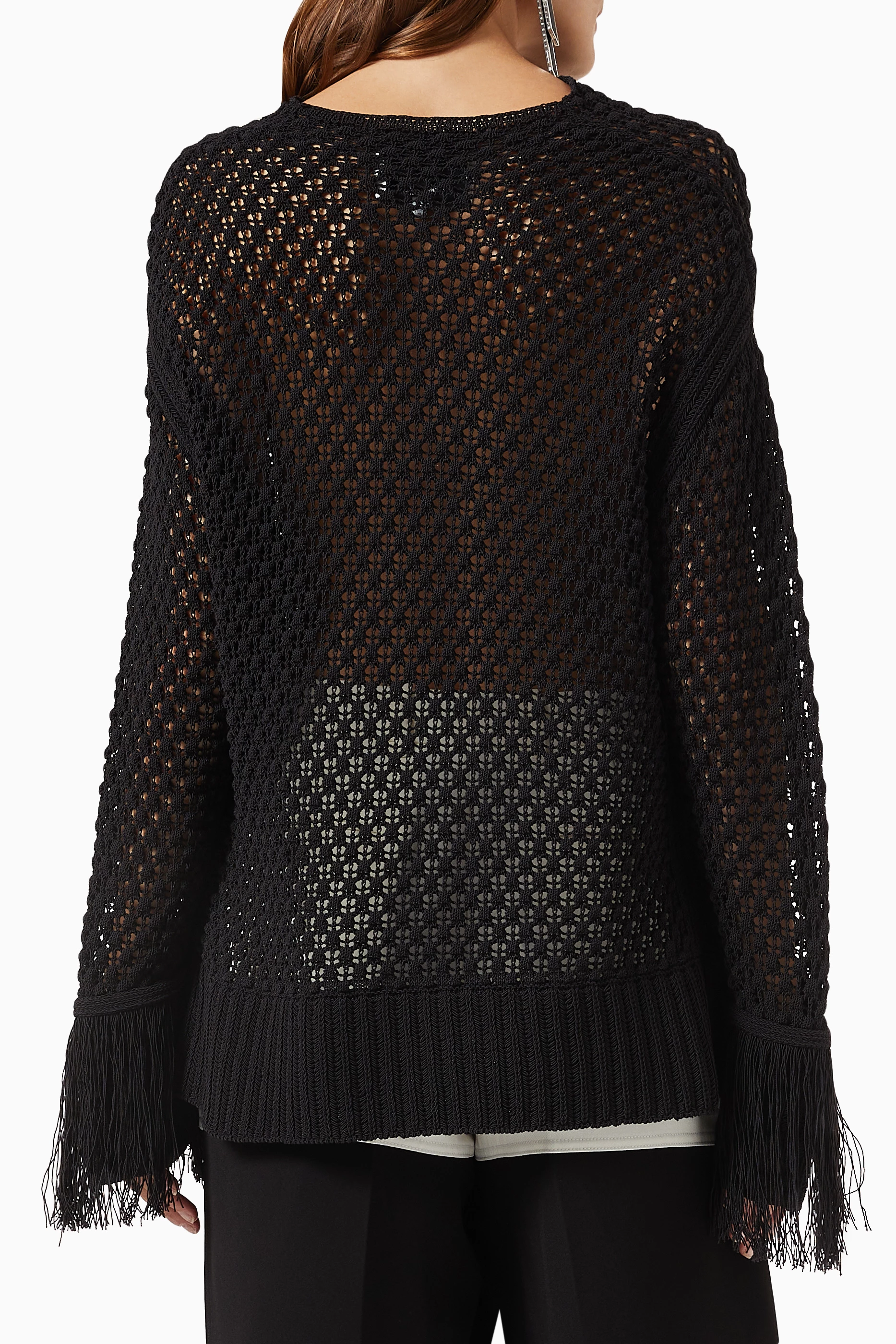 Oversized fringe deals sweater