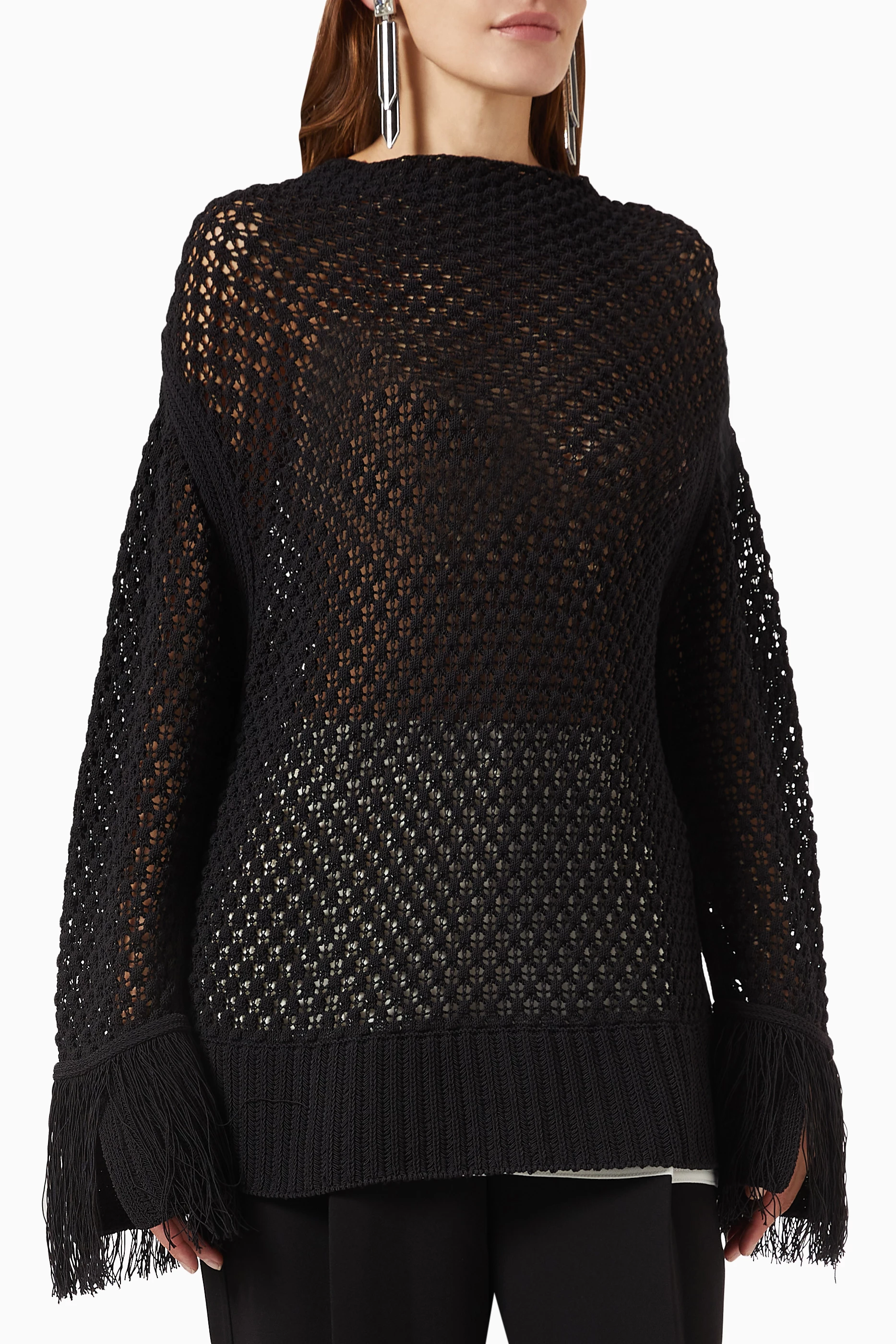 Oversized open knit sweater hot sale