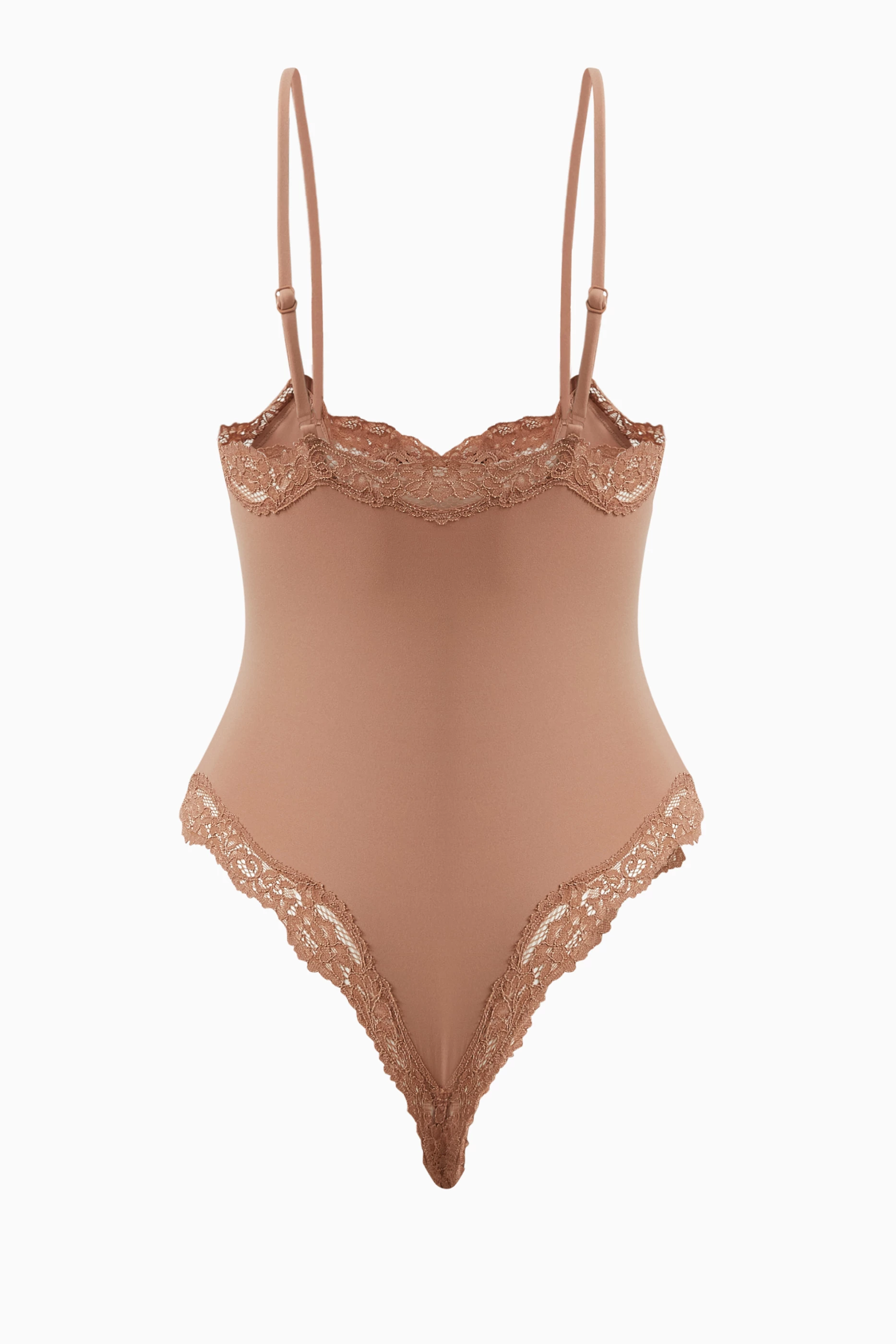 Buy SKIMS Brown Fits Everybody Lace Cami Bodysuit for Women in UAE