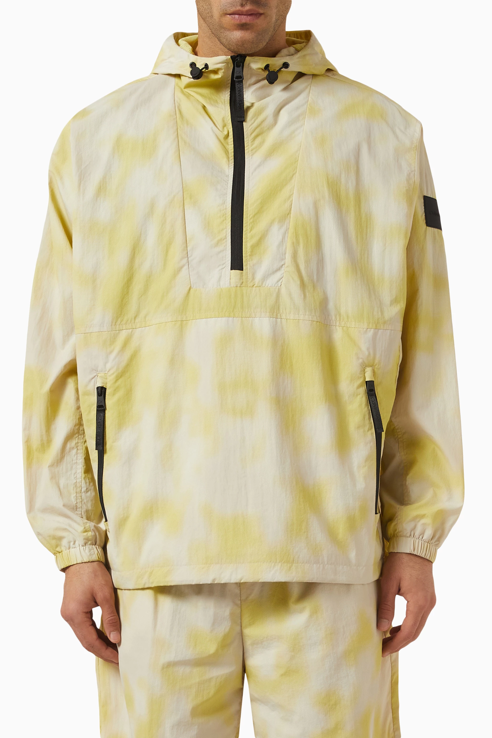 Buy Calvin Klein Yellow Camo Windbreaker in Nylon for Men in UAE