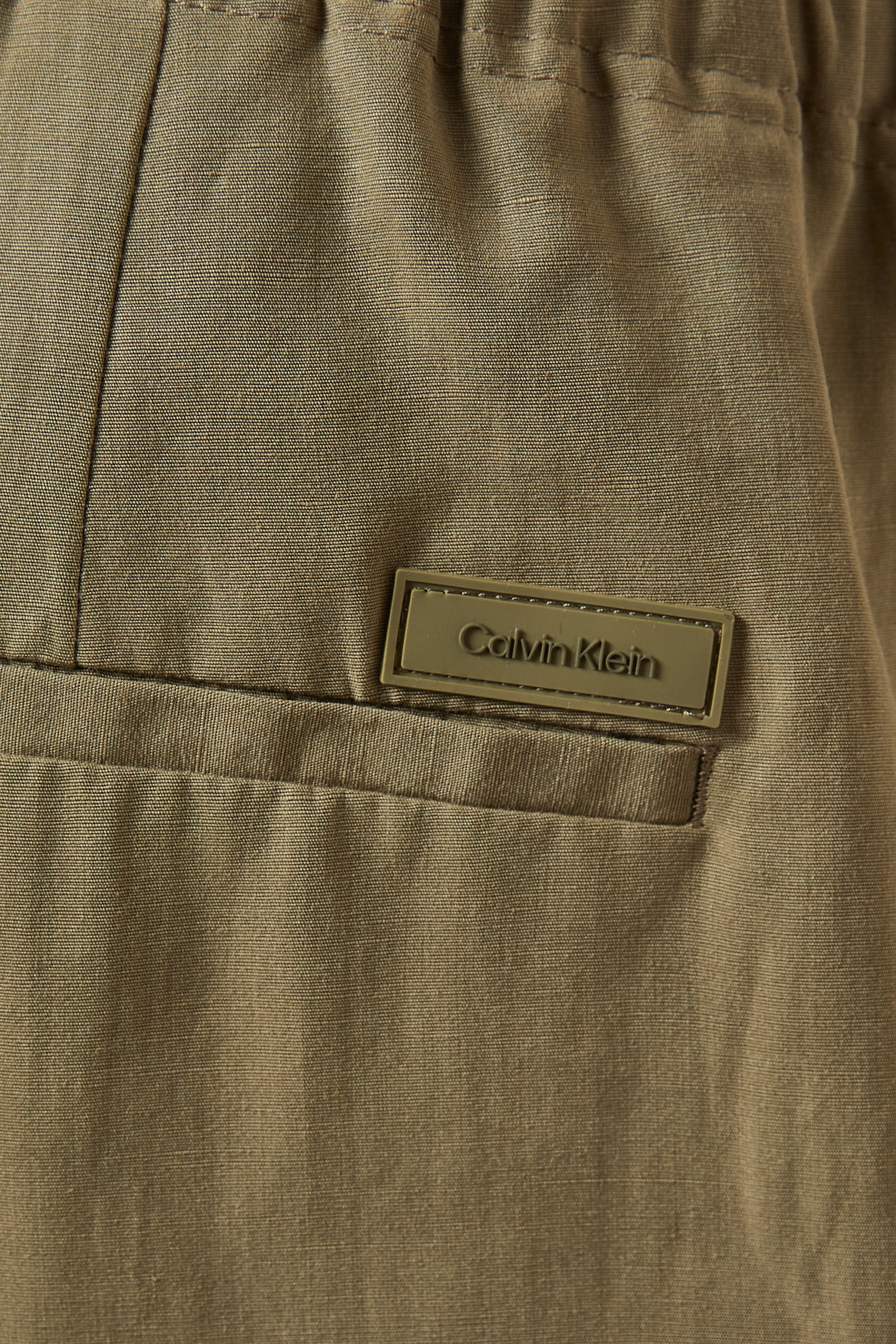 Buy Calvin Klein Green Long Shorts in Linen Blend for Men in UAE