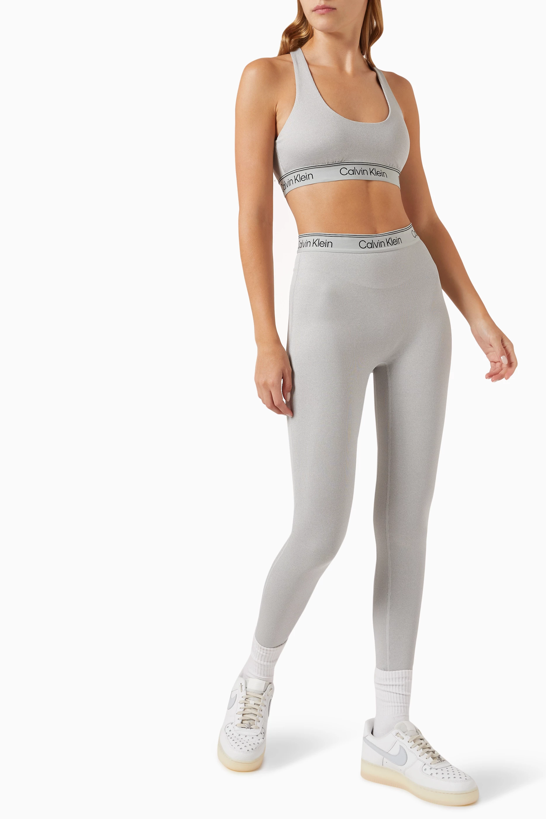Buy Calvin Klein Performance Grey CK Medium Impact Sports Bra in
