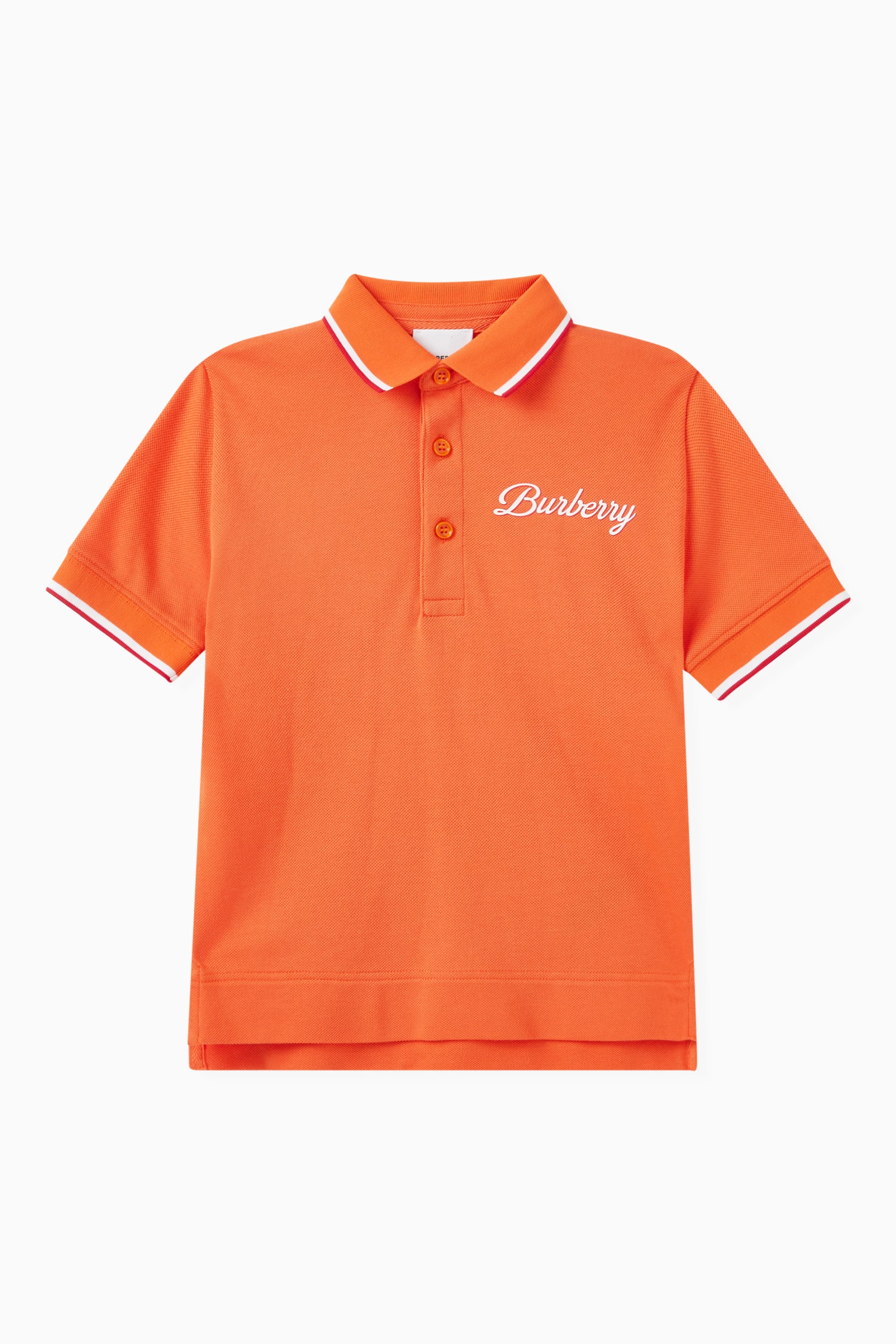 Orange burberry polo store