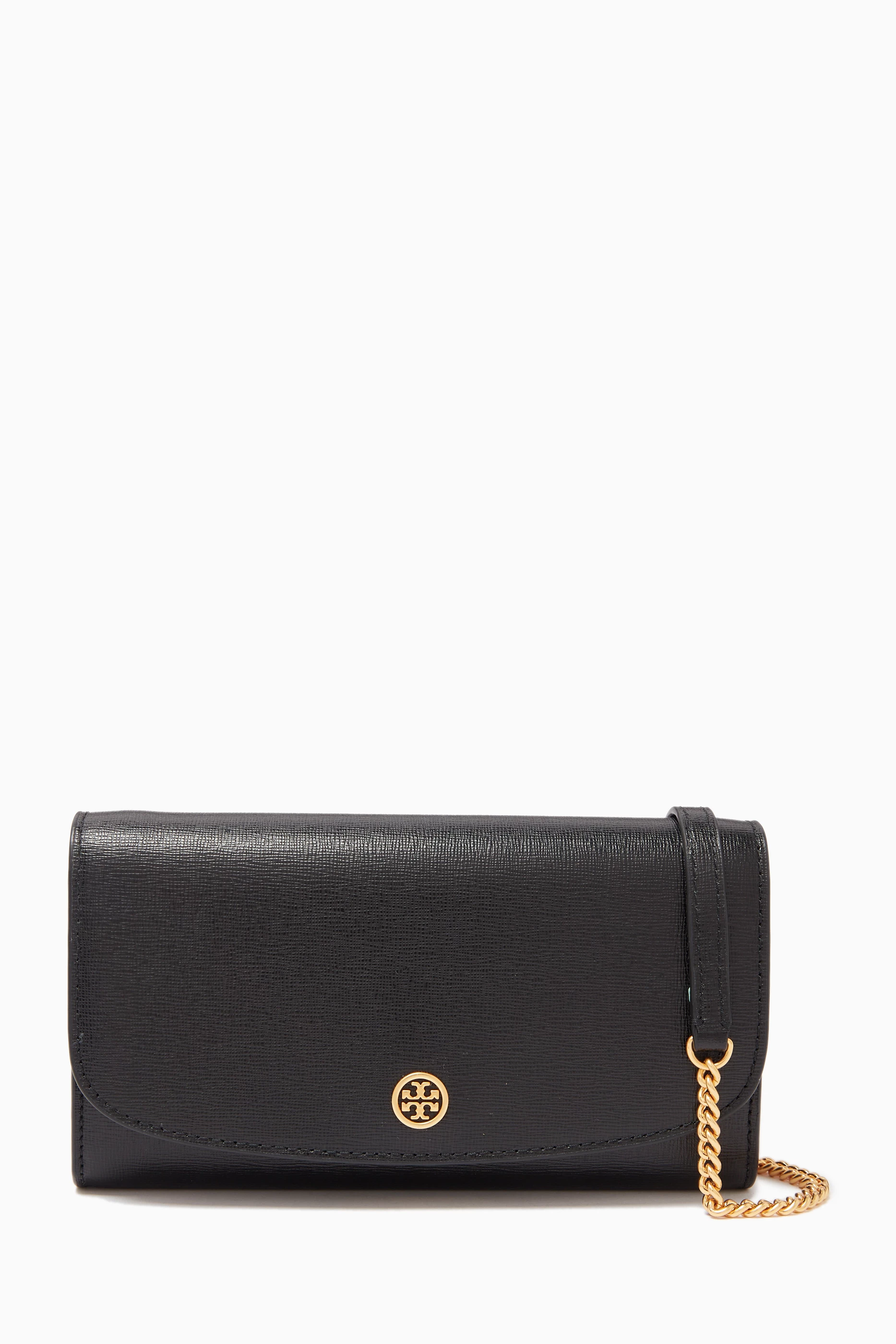 Tory burch robinson discount chain wallet black