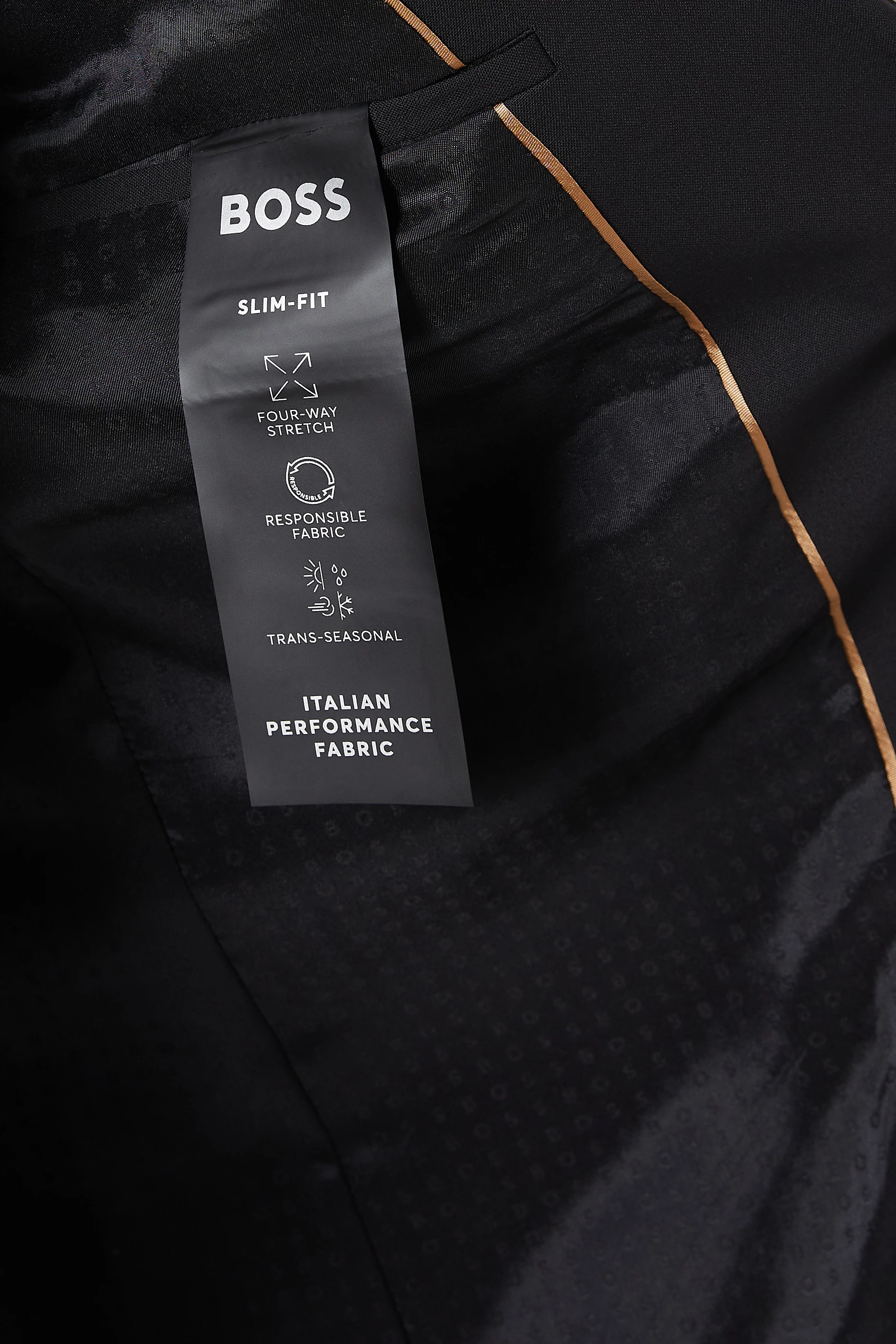 Buy BOSS Black Slim Fit Suit Jacket Pants in Wool Stretch for
