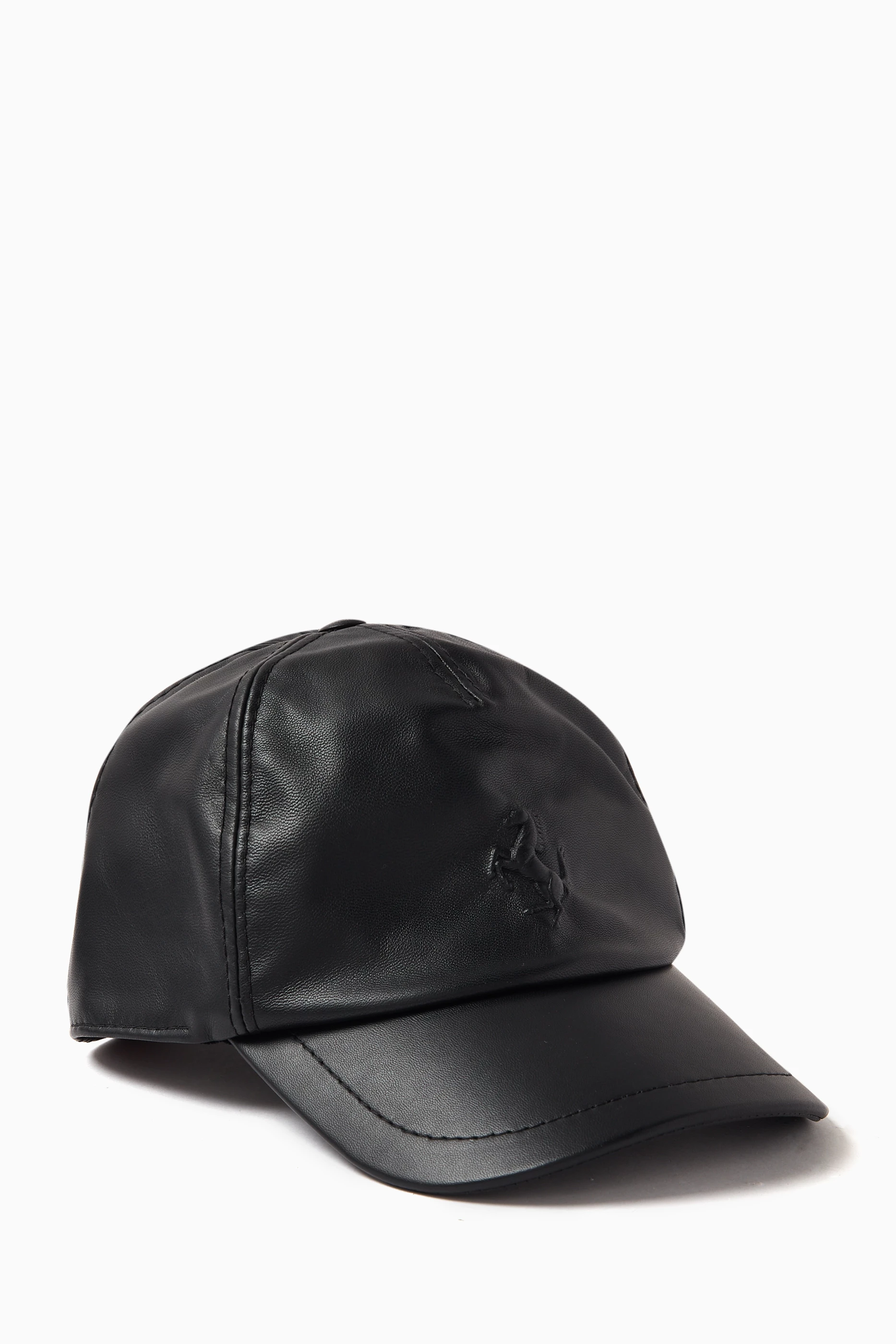 Baseball cap black leather 2025