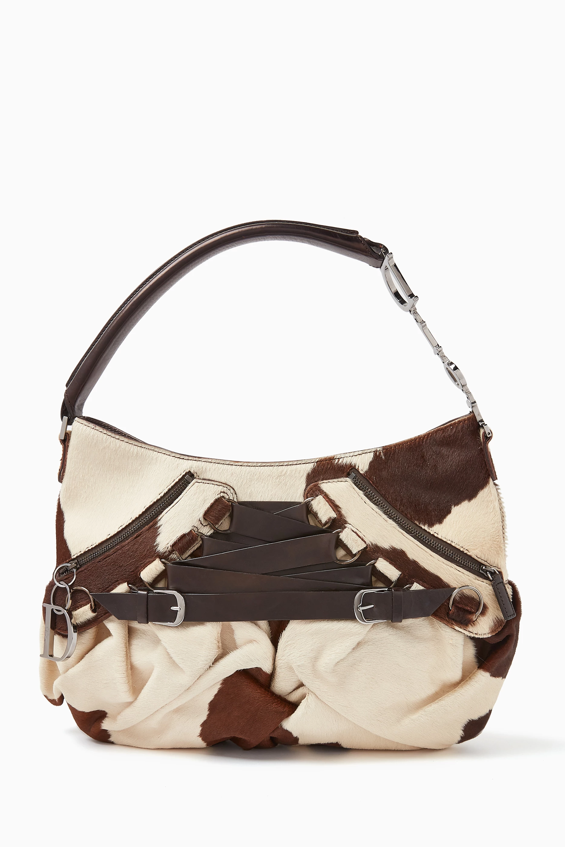 Buy Christian Dior Pre Loved Brown Corset Hobo Bag in Cow print