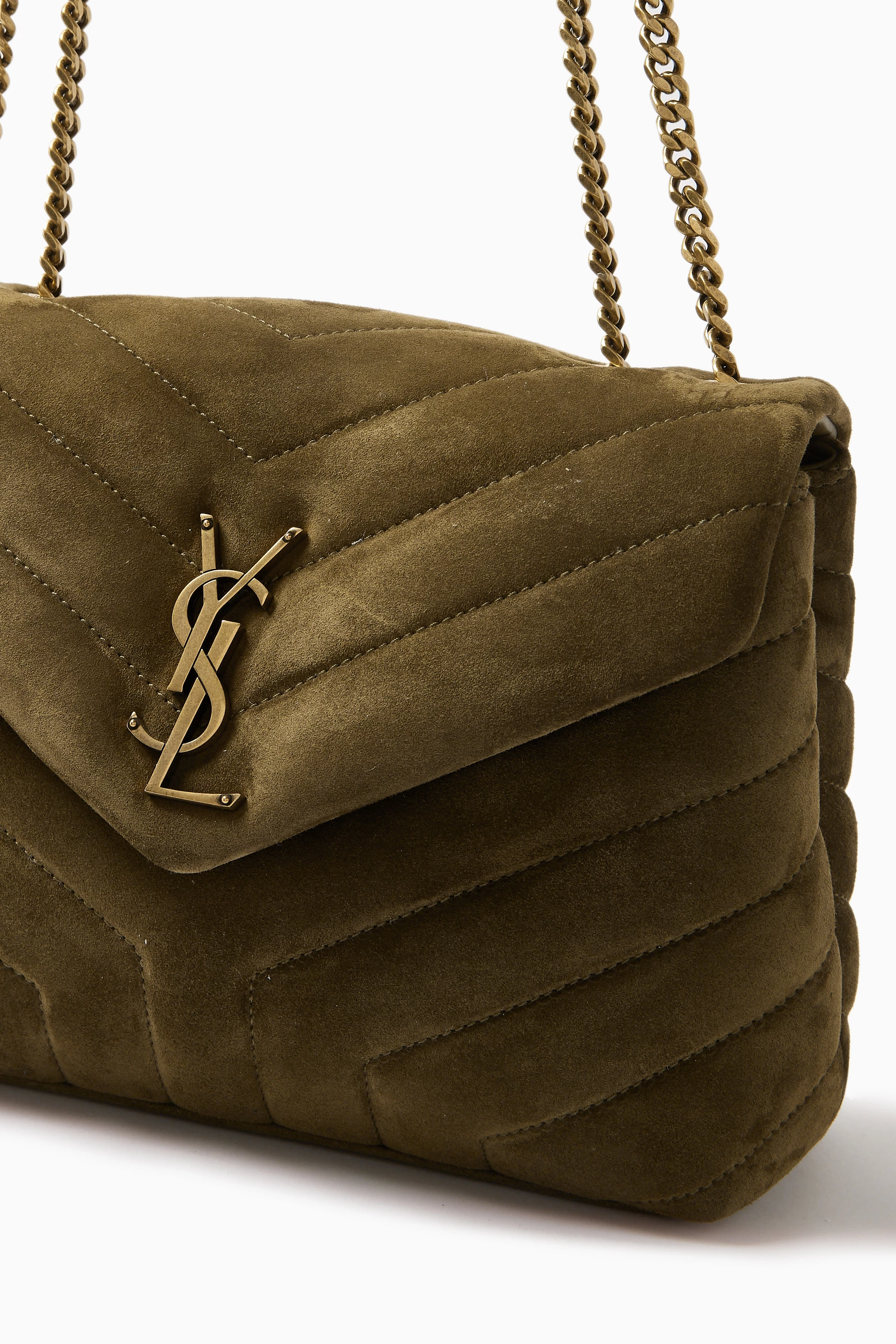 Ysl green suede bag hotsell