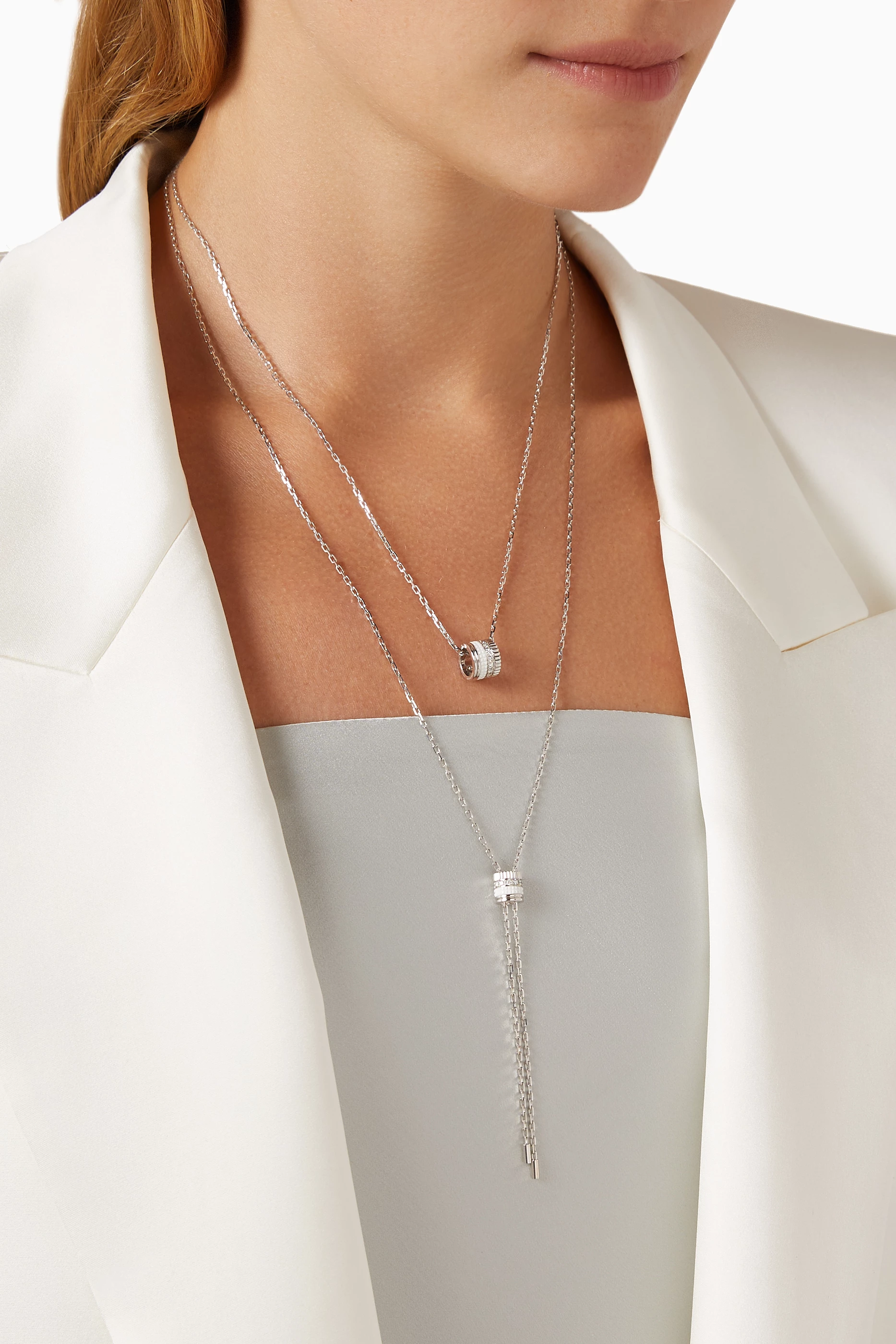 Buy Boucheron Silver Quatre White Edition Diamond Large Pendant