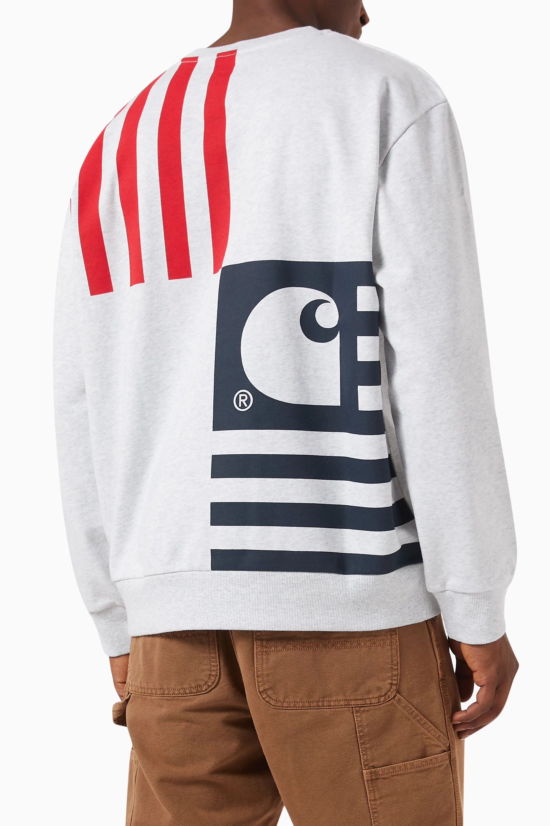 Buy Carhartt WIP Grey Coast State Sweatshirt in Cotton for Men in