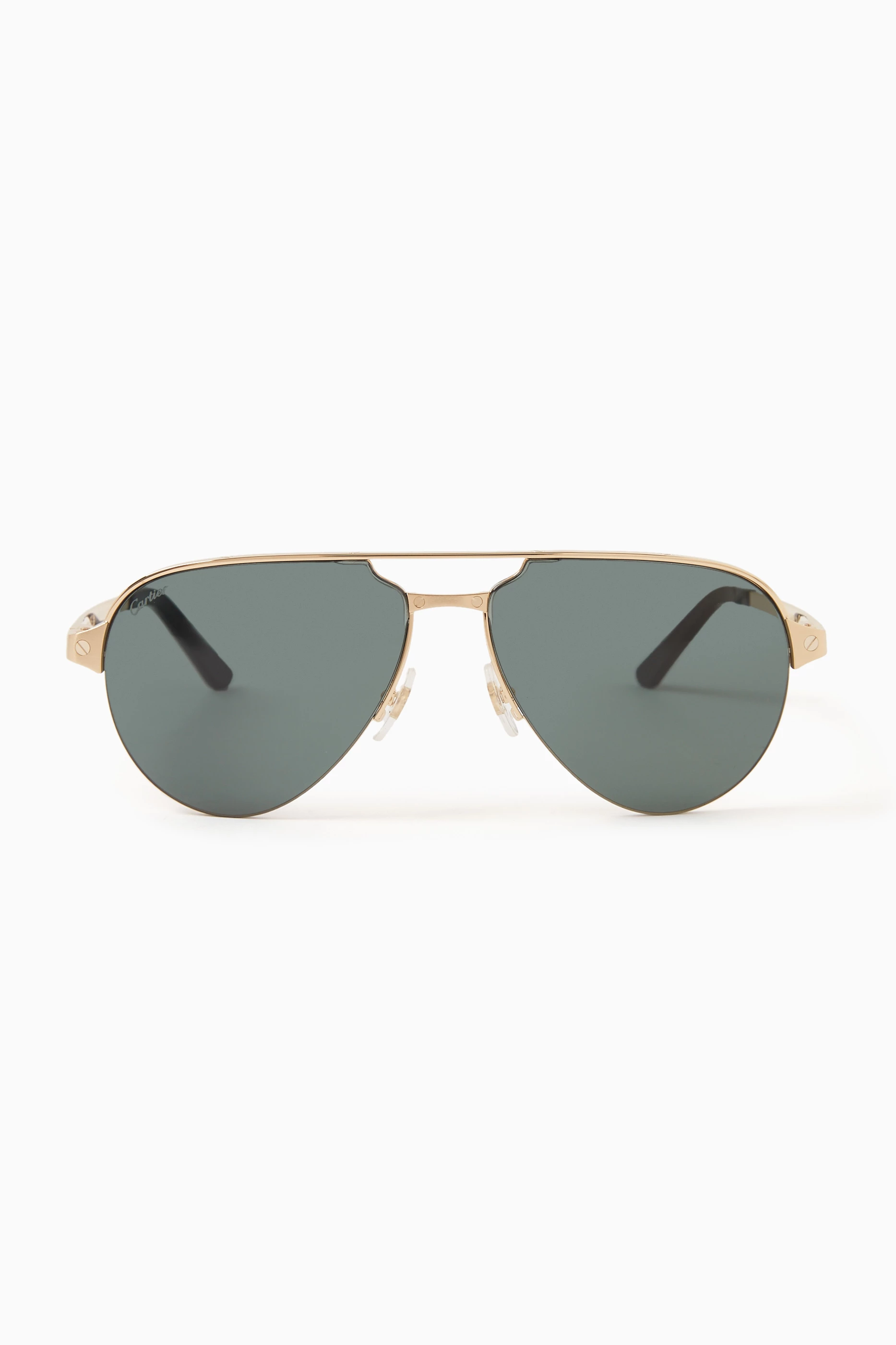 Buy Cartier Gold Santos de Cartier Sunglasses in Metal for Men in