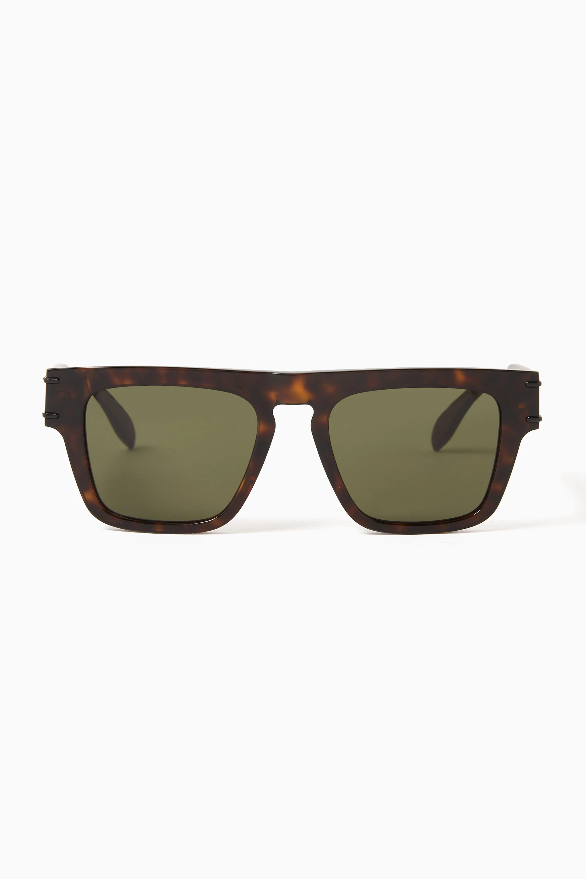 Buy Alexander McQueen Brown Rectangle Sunglasses in Recycled
