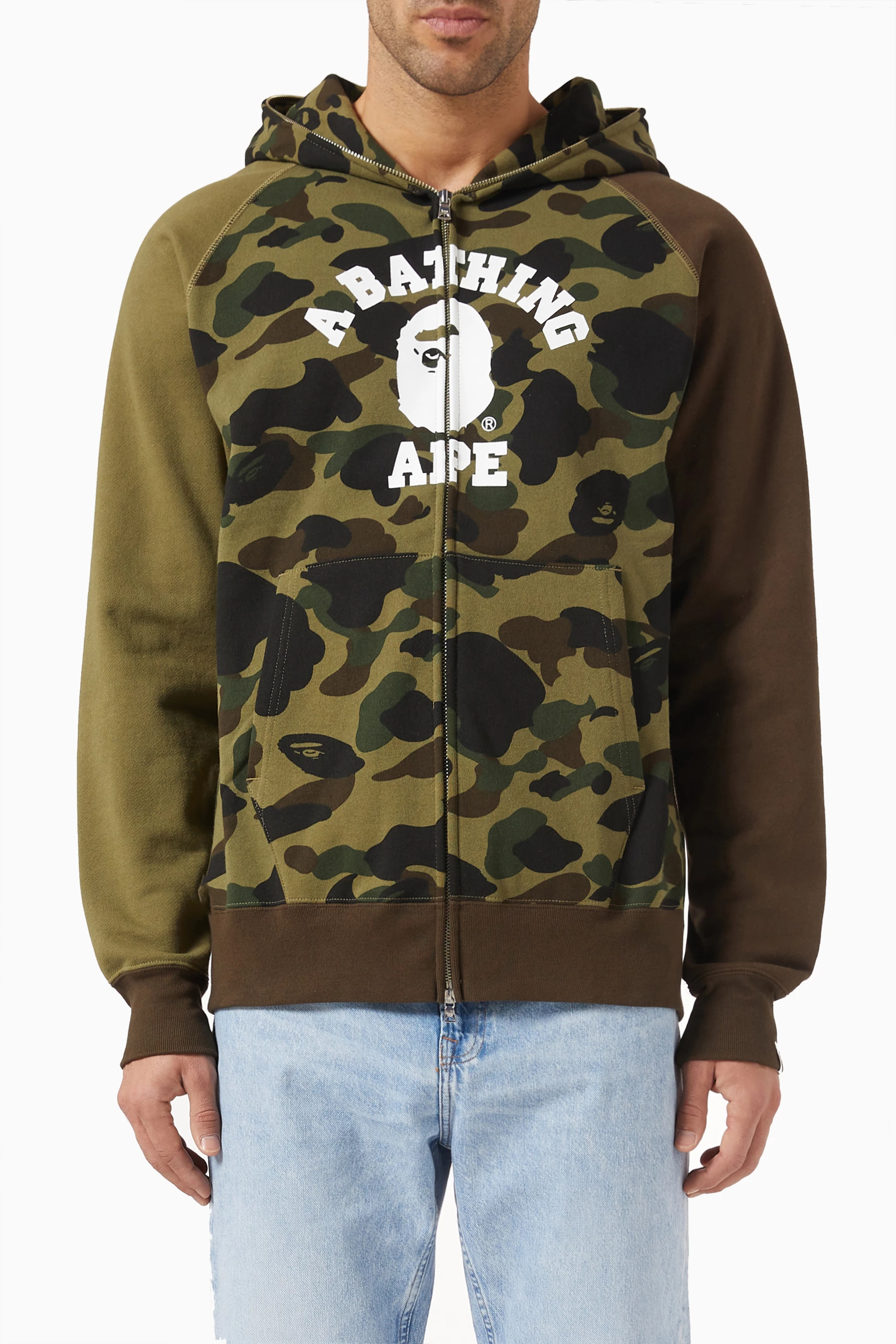 Bape camo zip up hoodie sales
