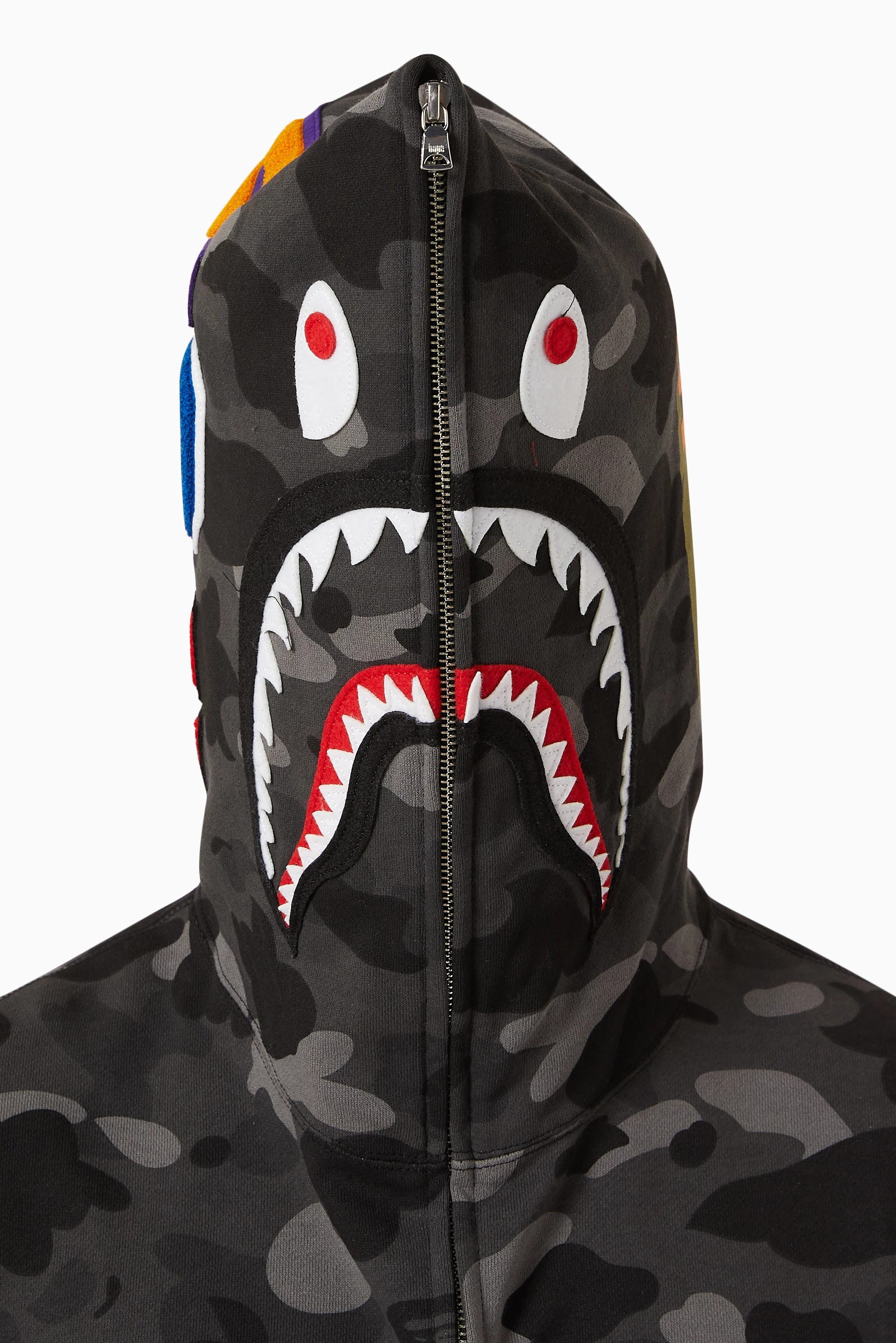 Bape shark cheap hoodie camo black