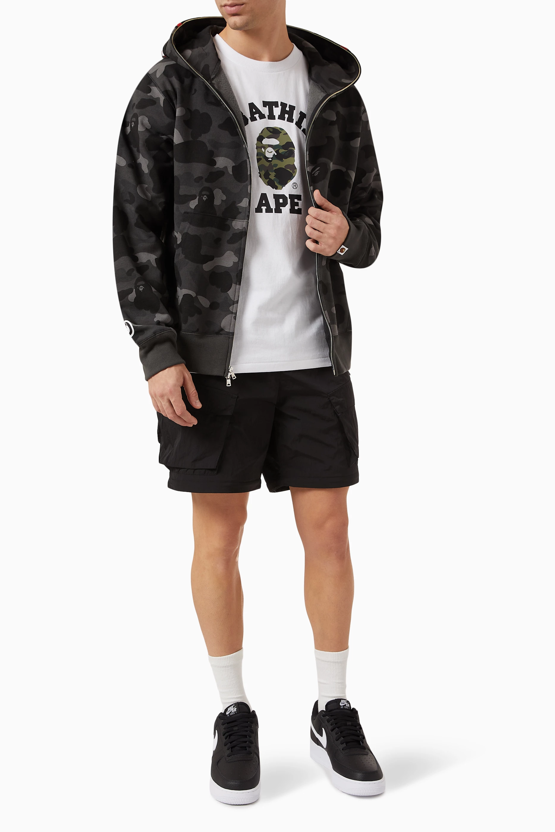 Bape camo hoodie jacket store