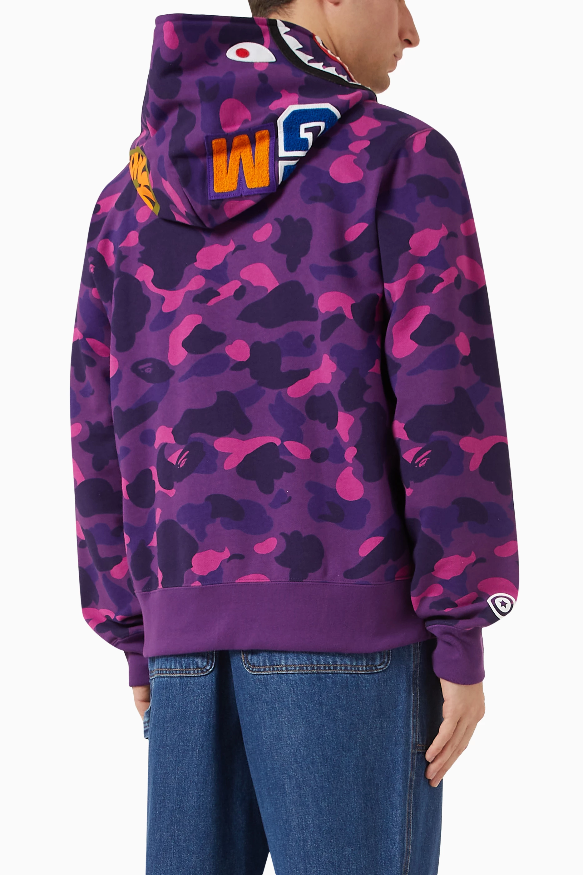 Bape camo hoodie purple new arrivals