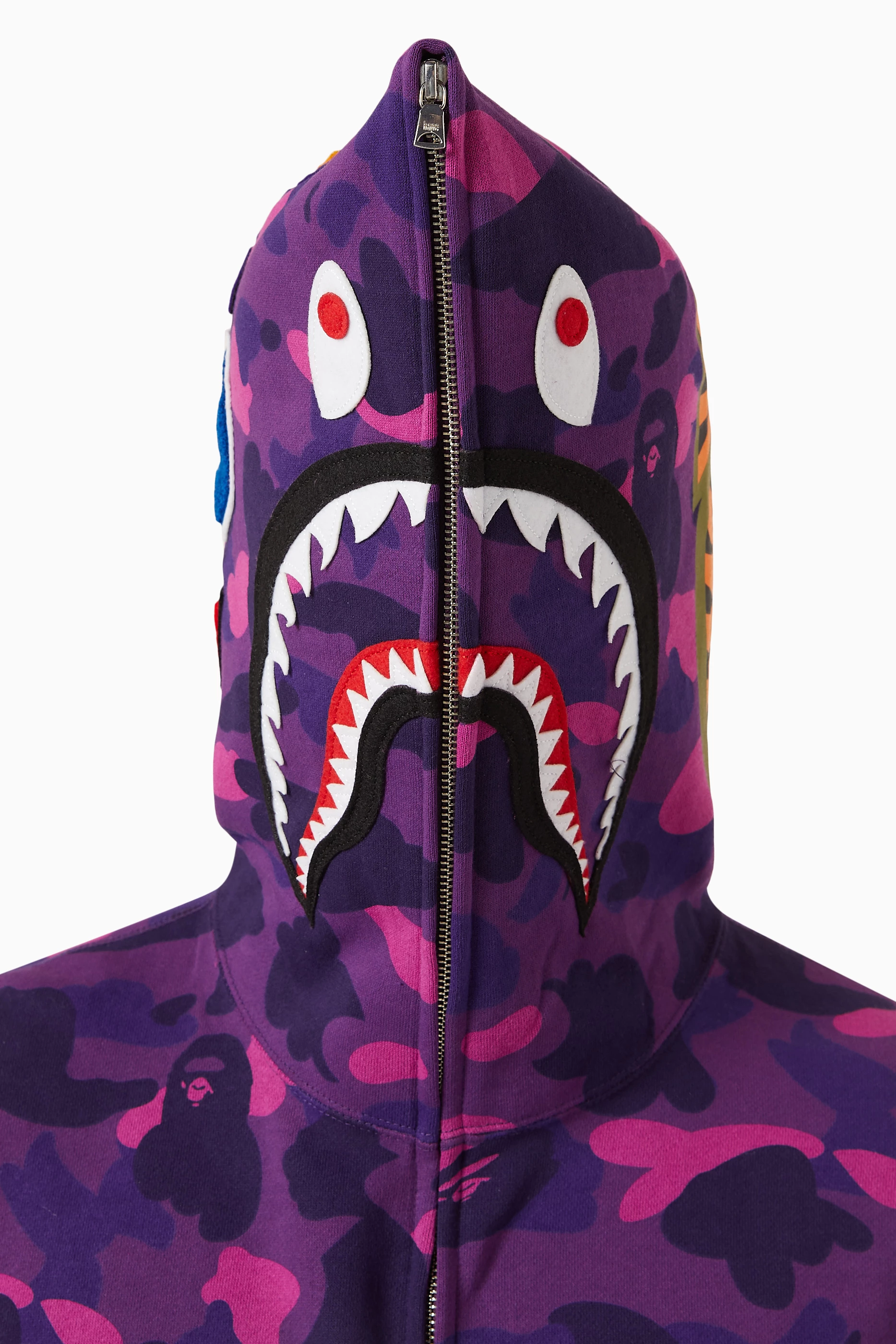 Bape hoodie half hot sale blue half purple