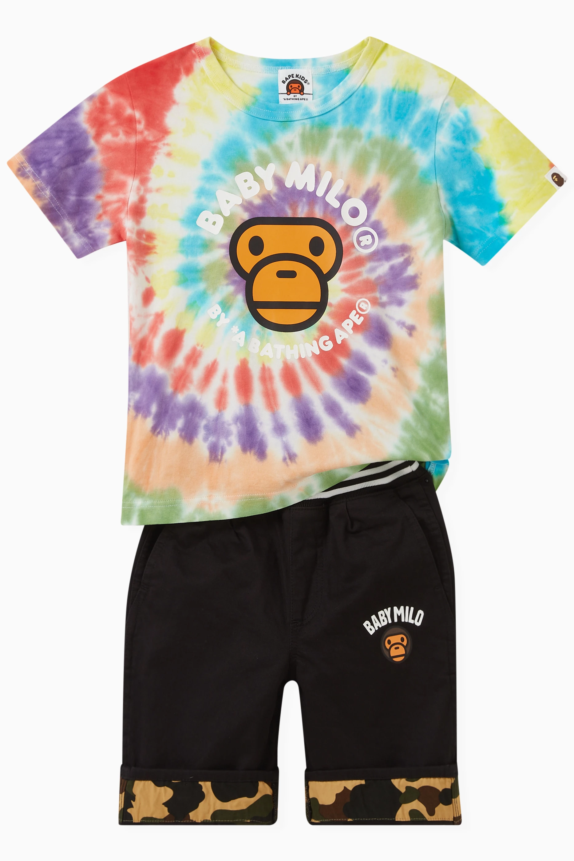 Bape tie best sale dye shorts