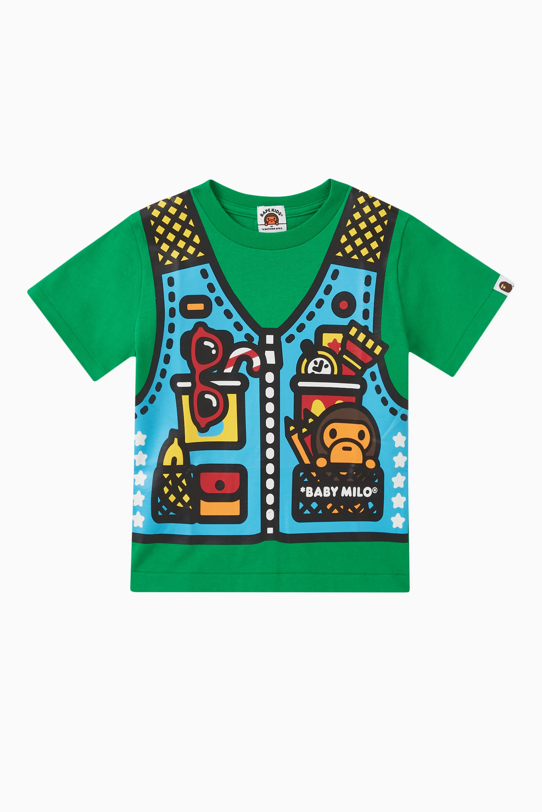 Buy A Bathing Ape Green Baby Milo Vest print T shirt in Cotton for Boys in UAE Ounass