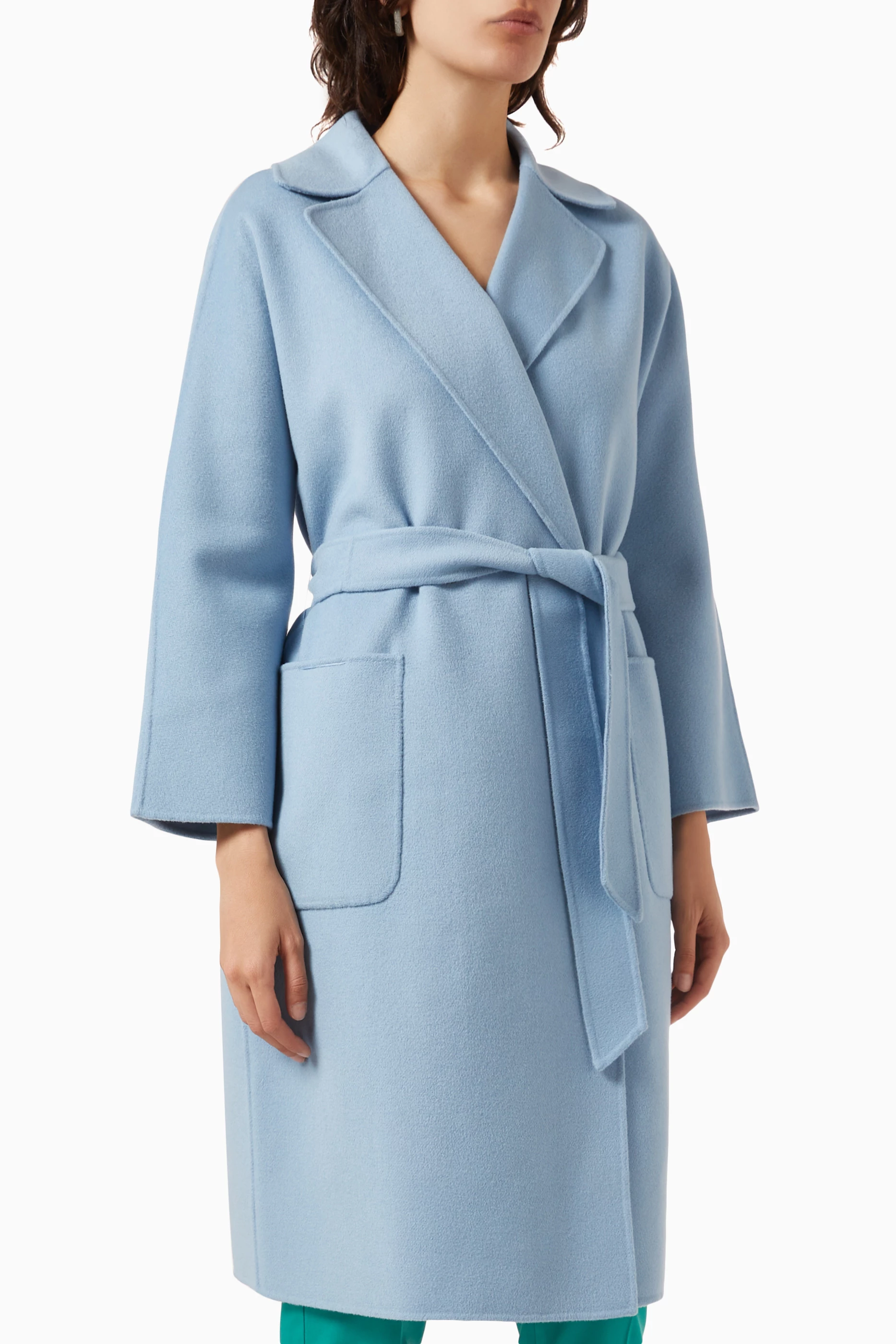 Pale blue on sale wool coat