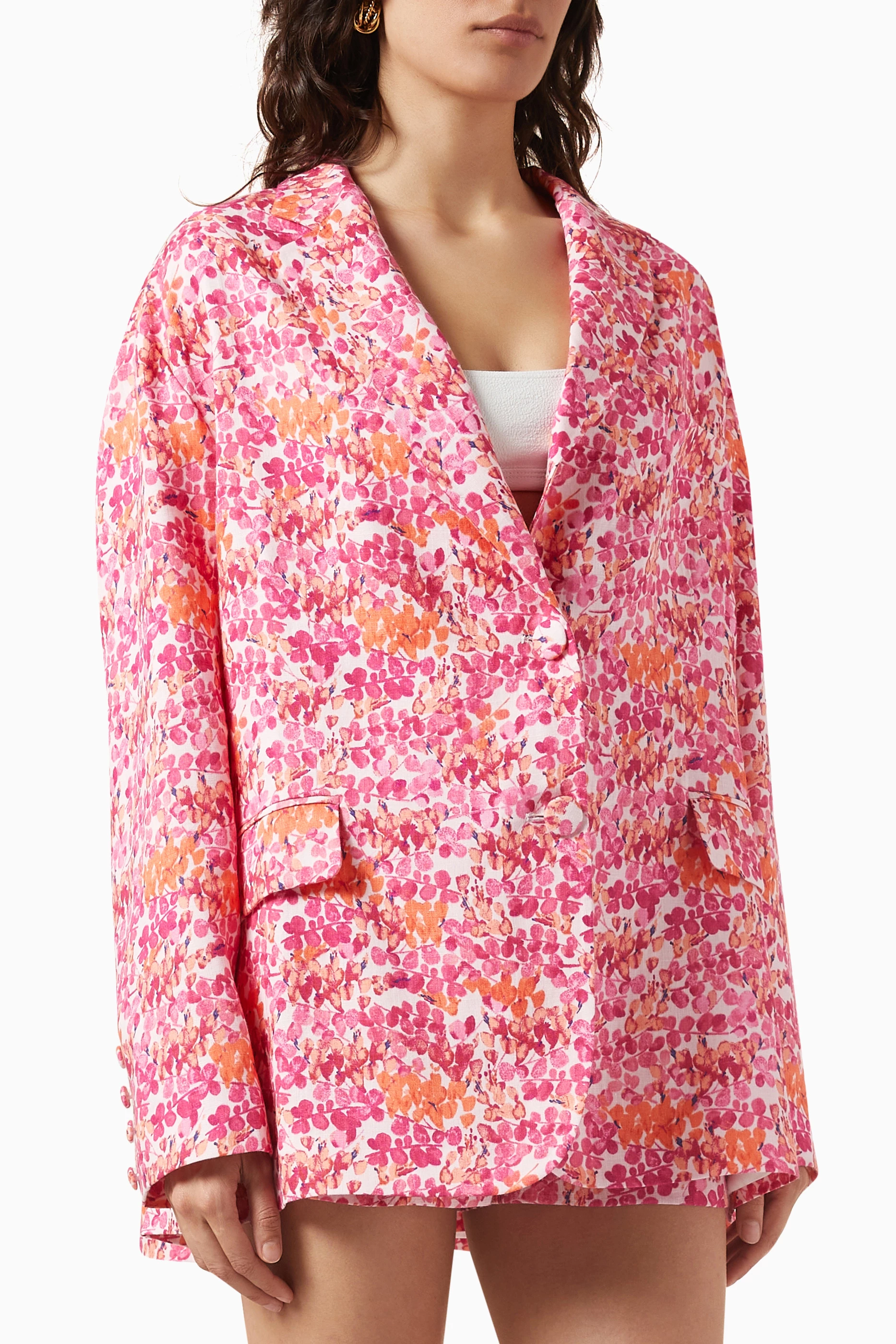 Pink floral deals blazer womens
